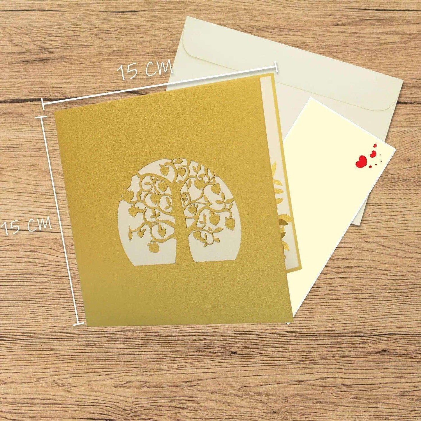 50. Hochzeitstag, Goldhochzeit Karte 3D Pop-Up - Goldene Hochzeitskarte, N85 - LINPopUp