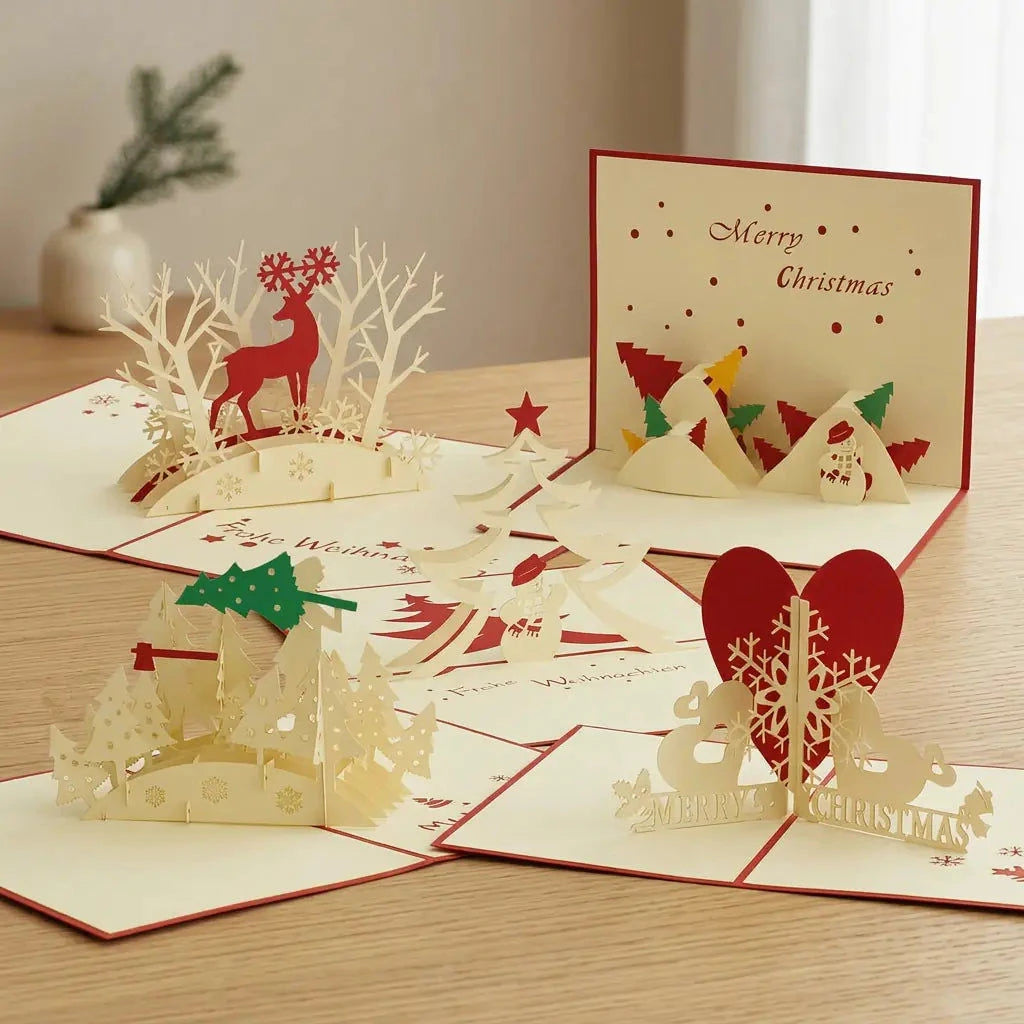 5er-Sparset Weihnachtskarten – Winterwald | LINPopUp LINPopUp S12