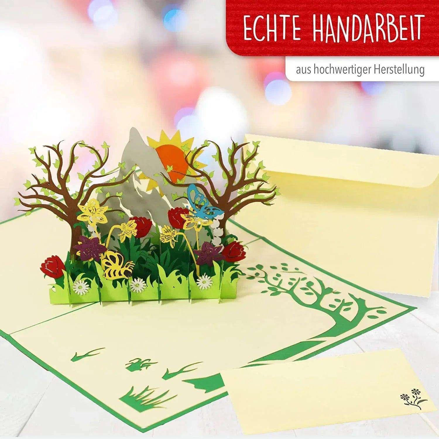 3D Pop-Up Karte Blumenkarte, Blumenwiese, N388 LINPopUp N388