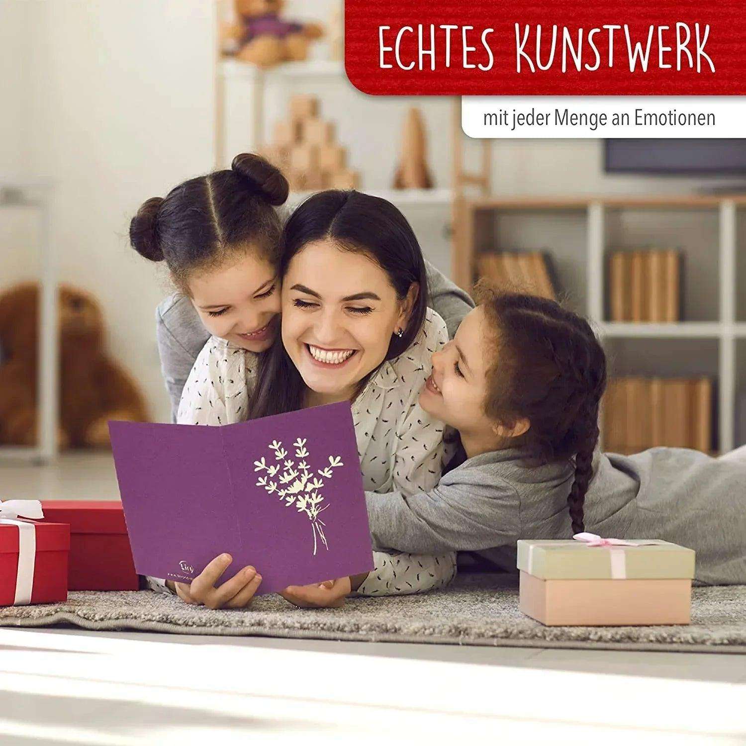 3D Pop-Up Karte Blumenkarte, Lavendel, N392 LINPopUp N392