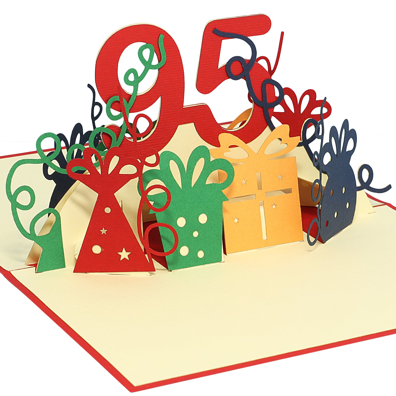 Pop-Up-Karte zum Geburtstag – Zahl 95, Geburtstagseinladung & Jubiläum, N374