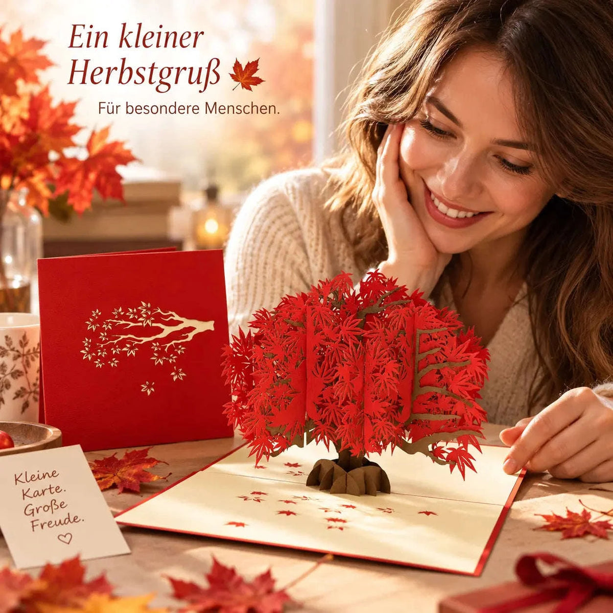 Pop-Up Karte Japanischer Ahorn - 3D Baum Grußkarte Geburtstag, N362 LINPopUp N362