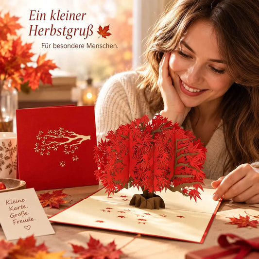 Pop-Up Karte Japanischer Ahorn - 3D Baum Grußkarte Geburtstag, N362 LINPopUp N362