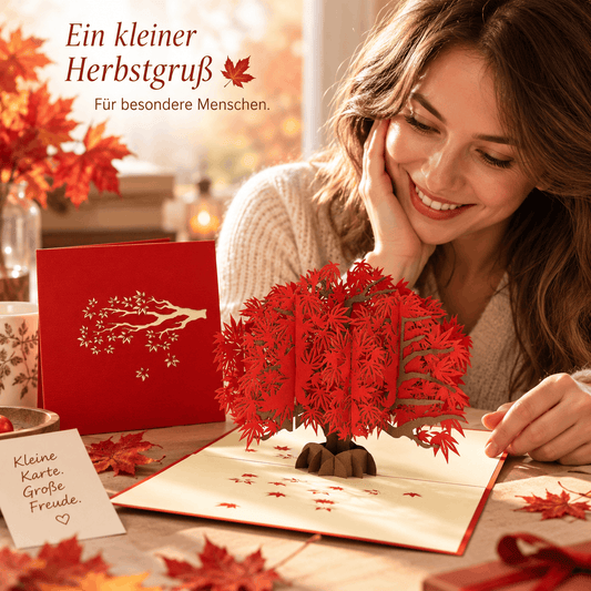 Pop-Up Karte Japanischer Ahorn - 3D Baum Grußkarte Geburtstag, N362 LINPopUp N362