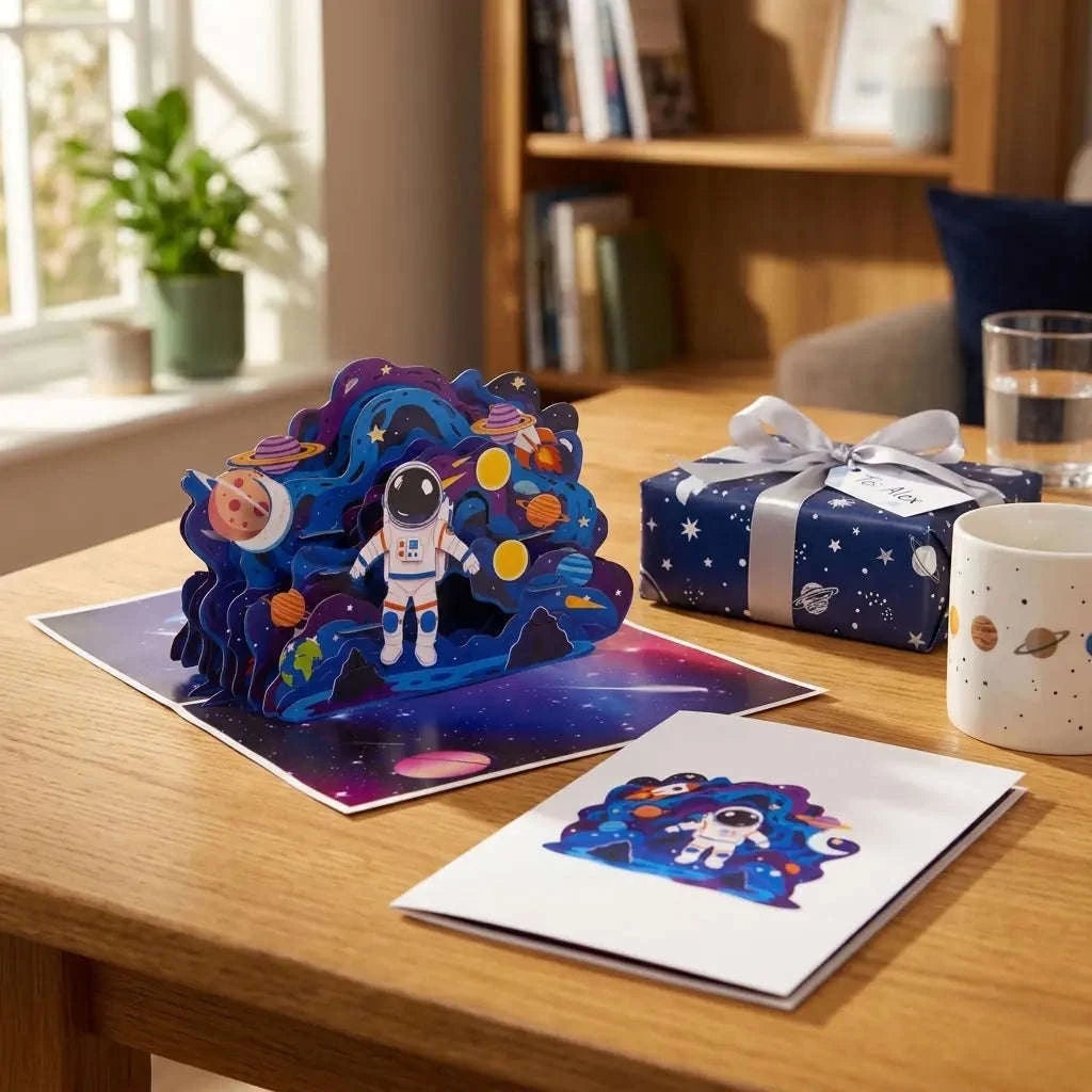 Pop Up Karte Astronaut, Weltraum - 3D Geburtstagskarte | LINPopUp LINPopUp 17892-N126A