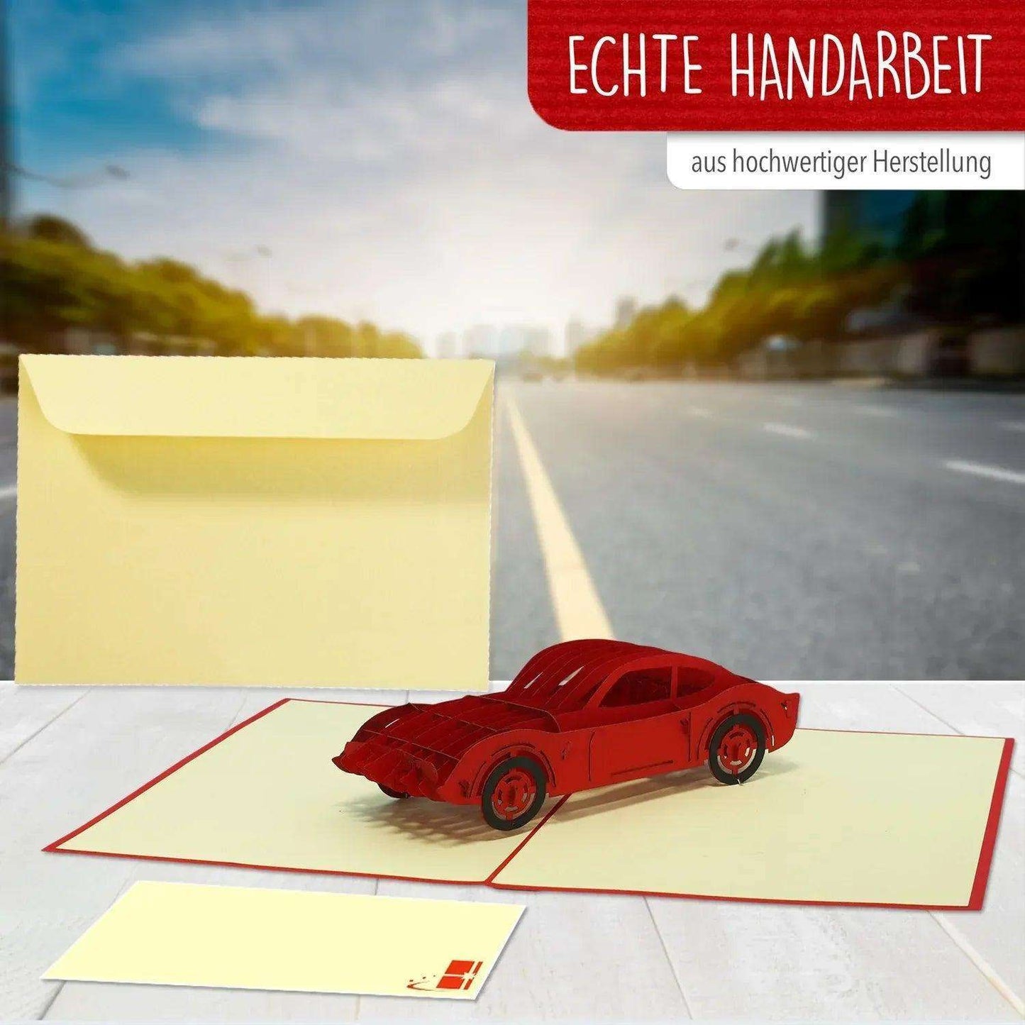 Pop-Up Karte Auto - Grußkarte, Gutschein Führerschein LINPopUp - LINPopUp