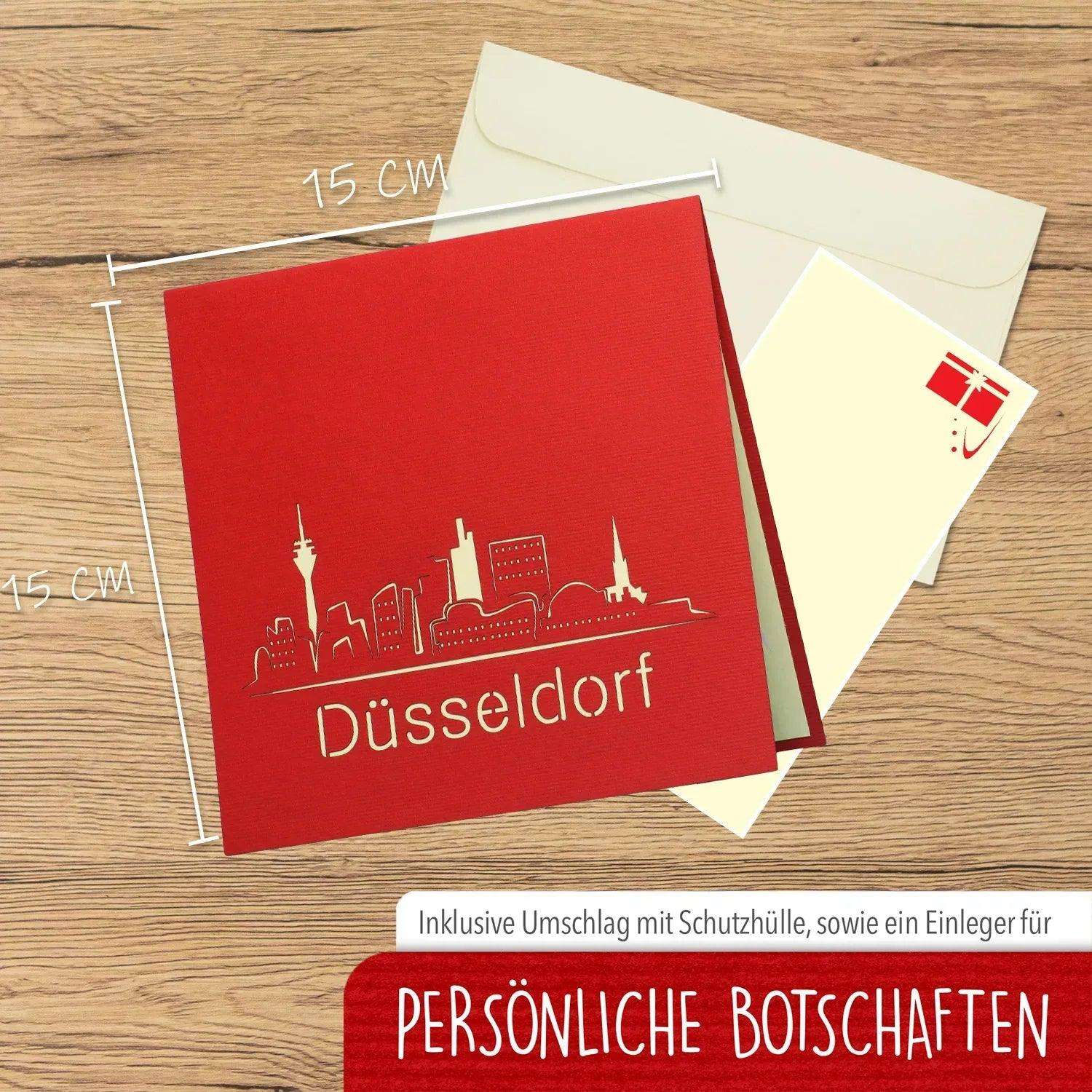 Pop-Up Karte Düsseldorf - 3D Stadtkarte Stadtbesichtigung Gutschein, N234 - LINPopUp