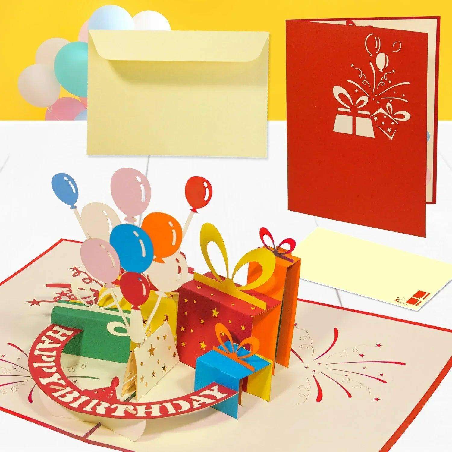 Pop-Up Geburtstagskarte - 3D Grußkarte rotierende Karte, LINpopUp - LINPopUp