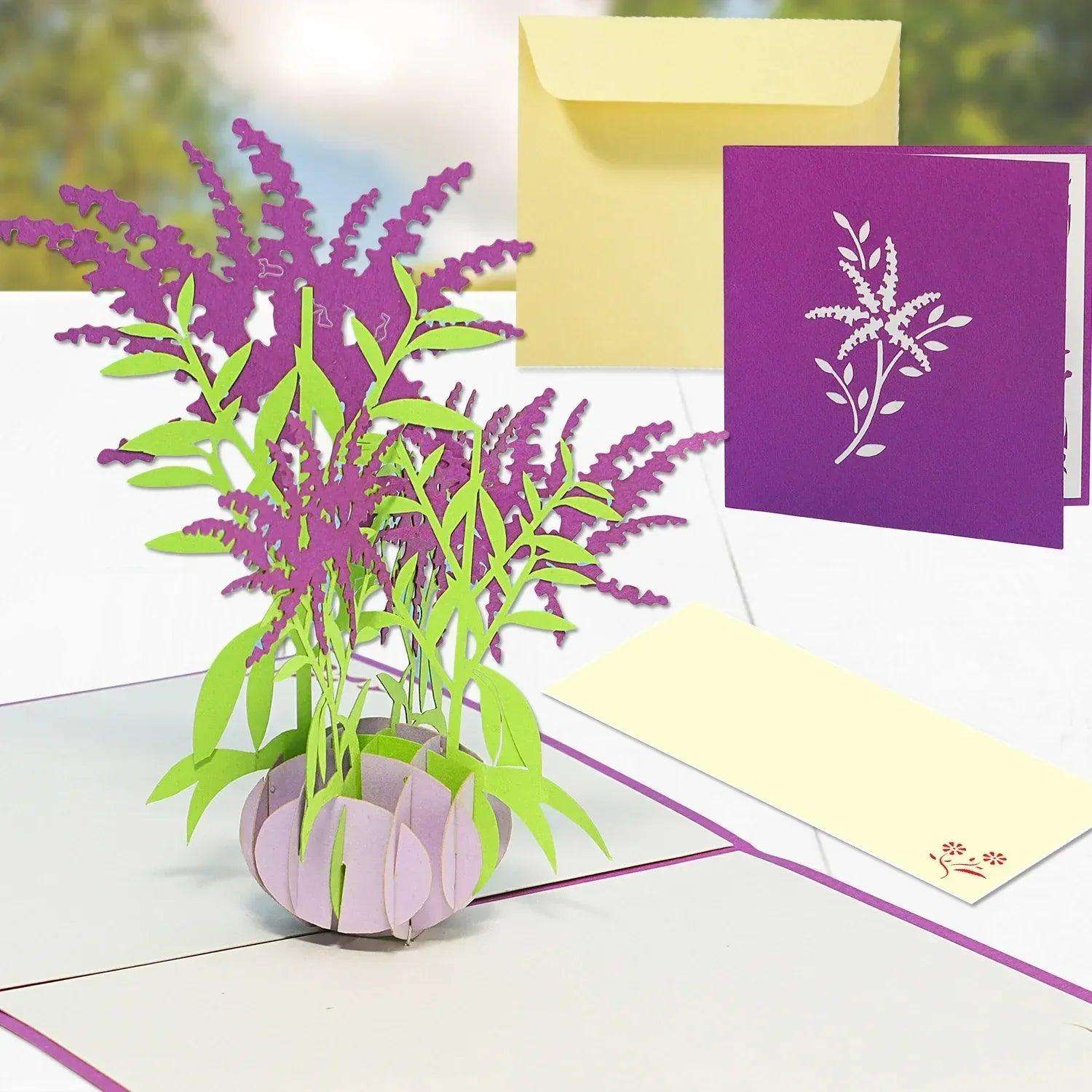 Pop Up Karte 3D Lila Wasserlilien – Grußkarte Muttertag & Geburtstag - LINPopUp