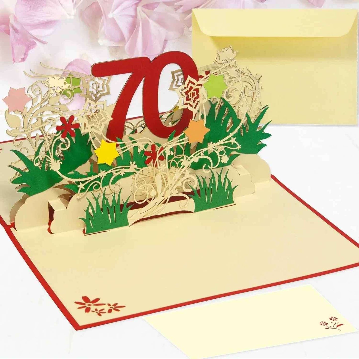 Pop-Up-Karte zum Geburtstag – Zahl 70, Geburtstagseinladung & Jubiläum, N65