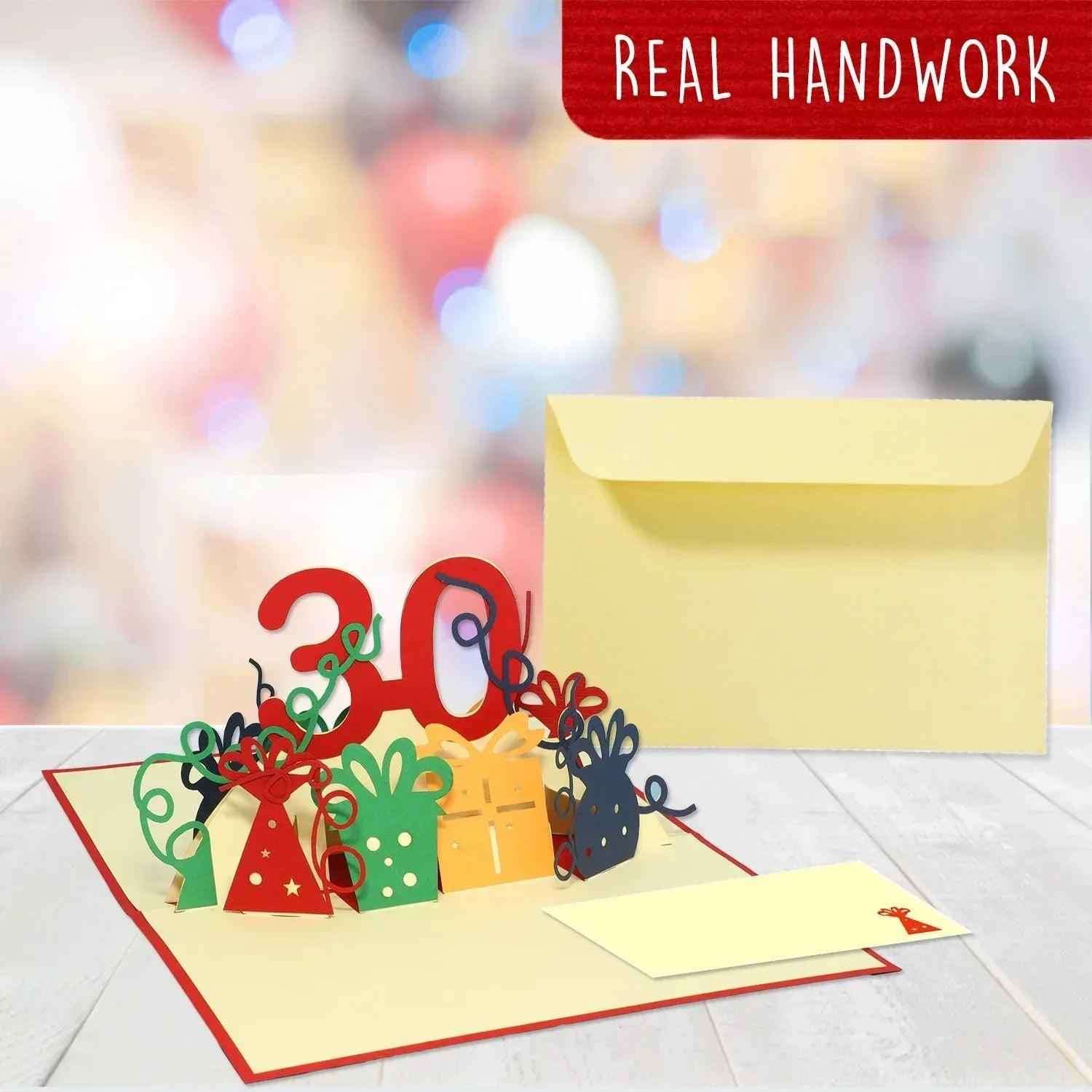 Pop-Up-Karte zum Geburtstag – Zahl 30, Geburtstagseinladung & Jubiläum, N241