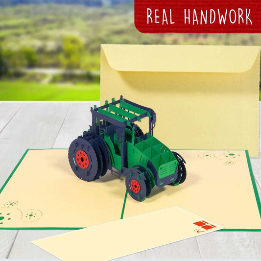 Pop-Up Karte - 3D Geburtstagskarte - Traktor, Trekker, LINPopUp - LINPopUp