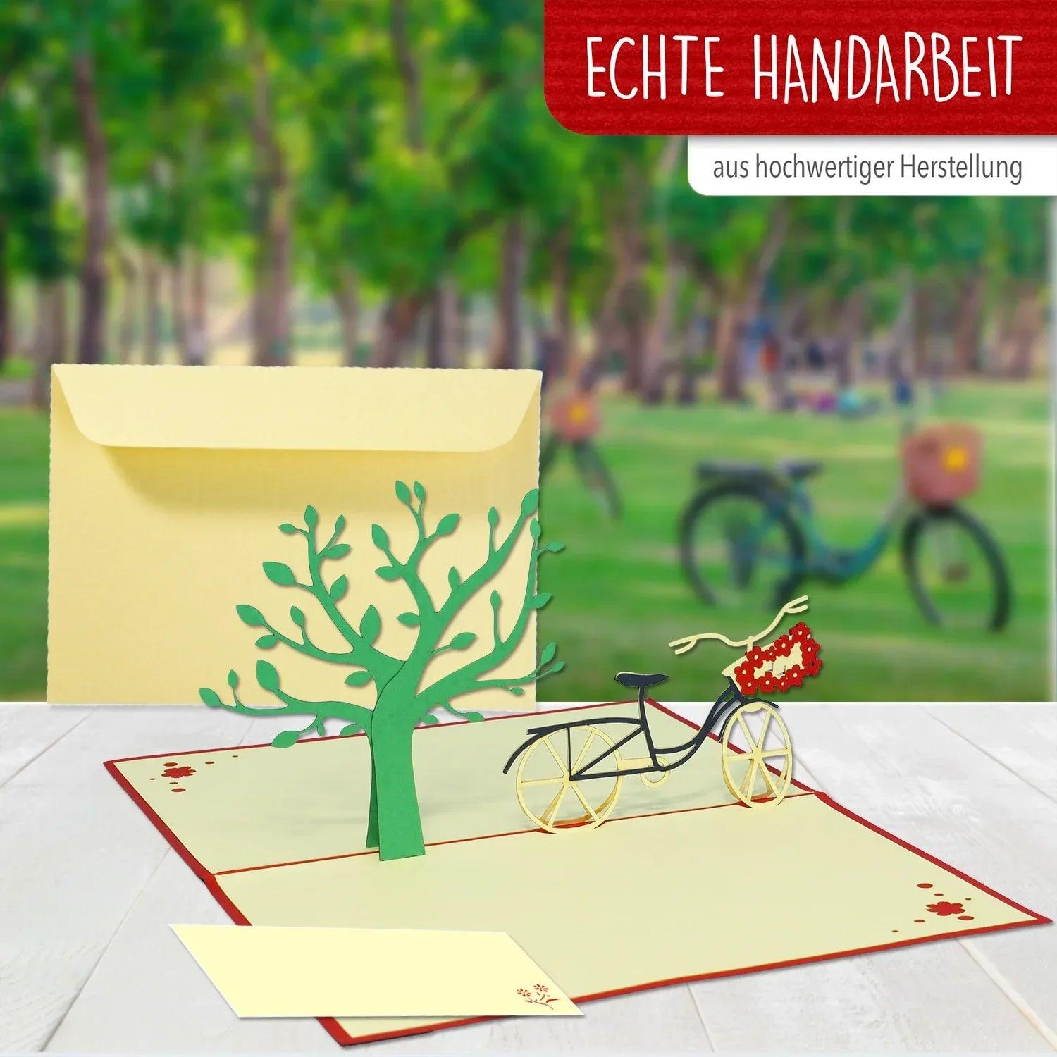 3D Pop-Up Karte Fahrrad - kreative Grußkarte für Radfahrer, N153 - LINPopUp