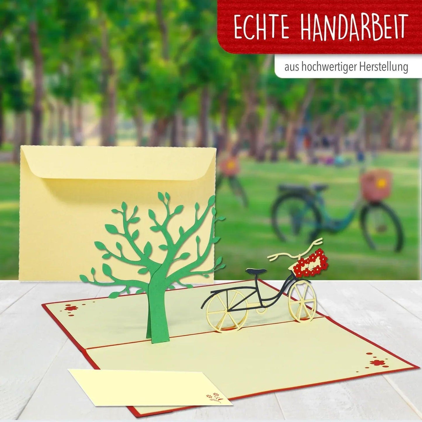 3D Pop-Up Karte Fahrrad - kreative Grußkarte für Radfahrer, N153 - LINPopUp