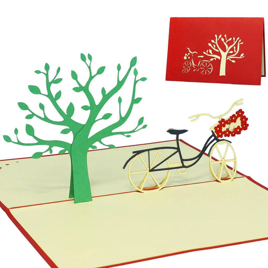3D Pop-Up Karte Fahrrad - kreative Grußkarte für Radfahrer, N153 - LINPopUp