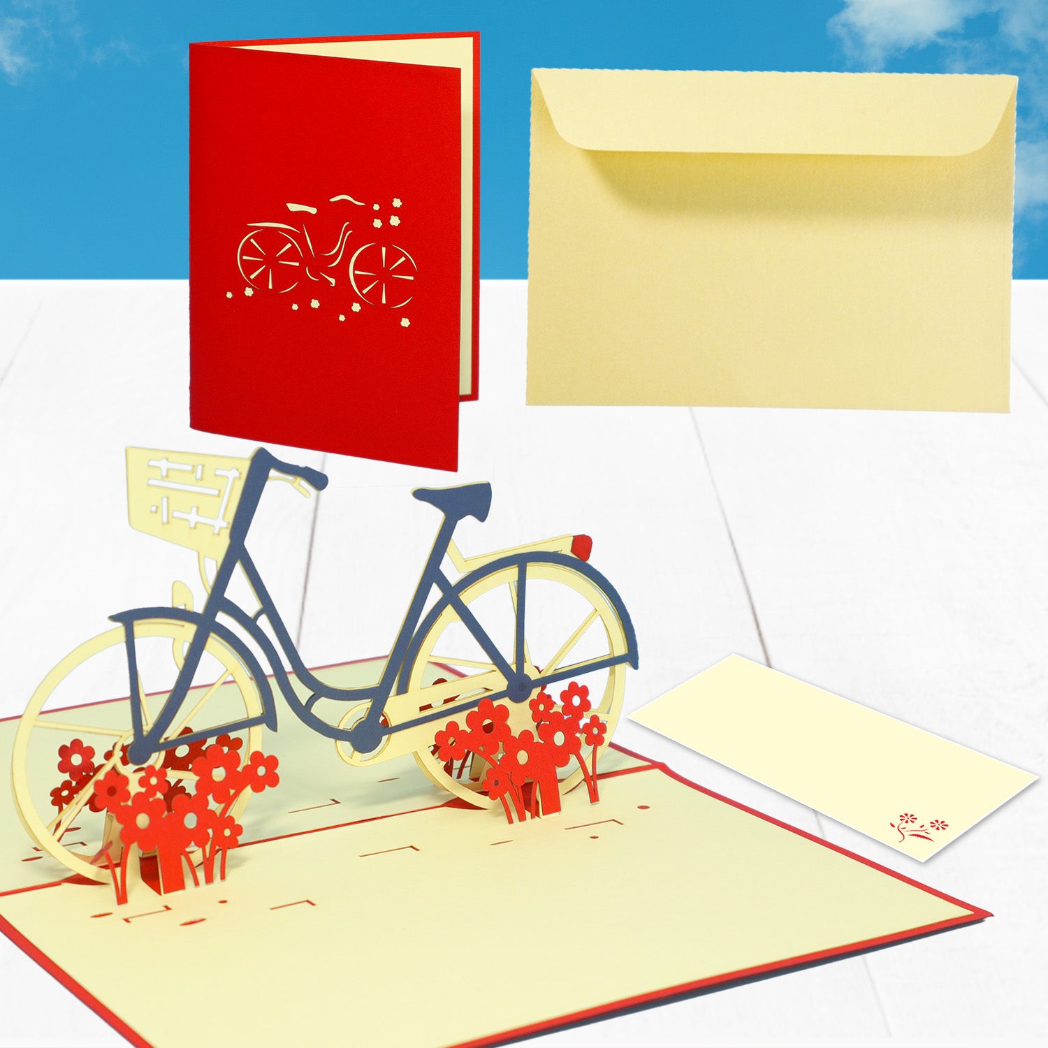 3D Pop-Up Karte Fahrrad - kreative Grußkarte für Radfahrer, N156