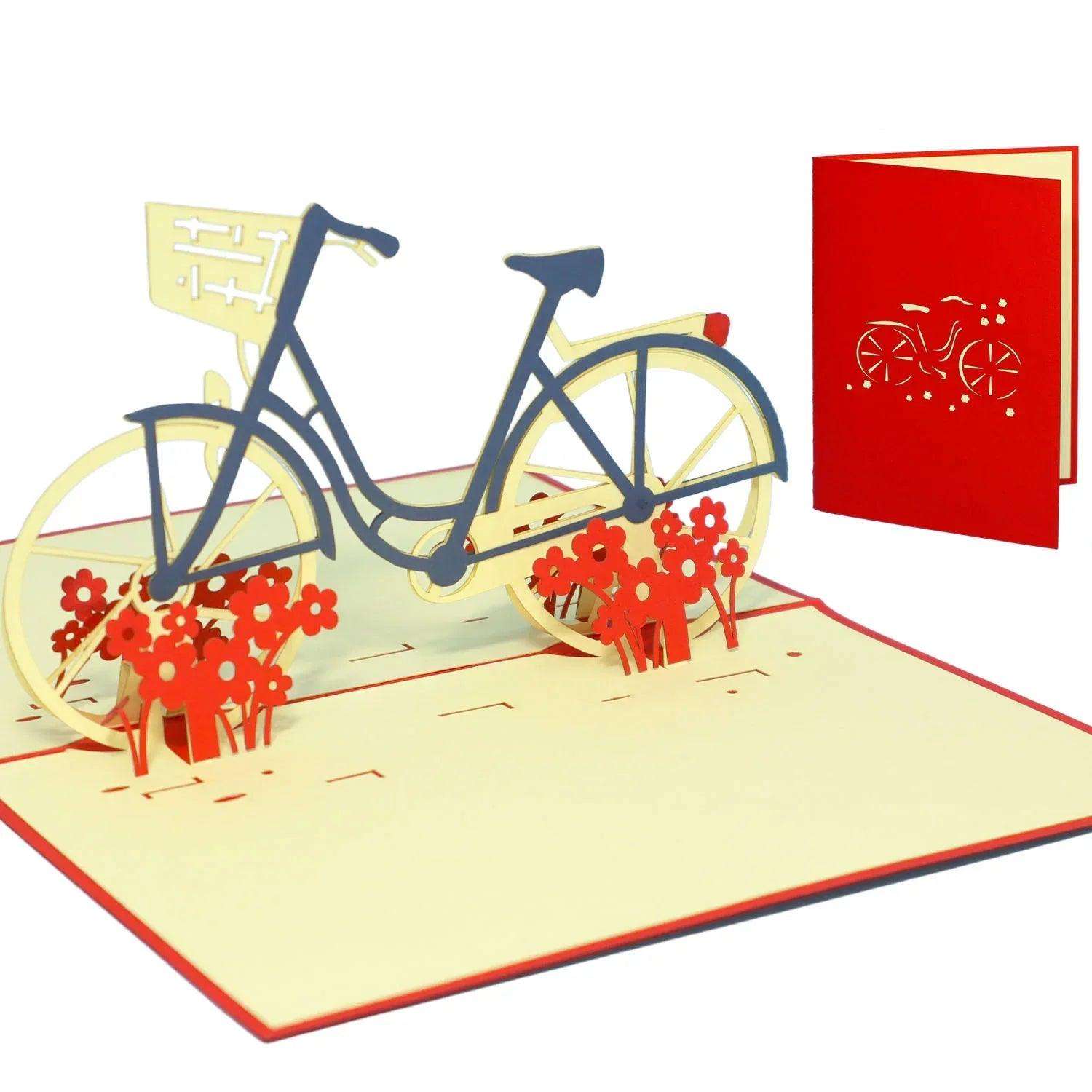 3D Pop-Up Karte Fahrrad - kreative Grußkarte für Radfahrer, N156 - LINPopUp