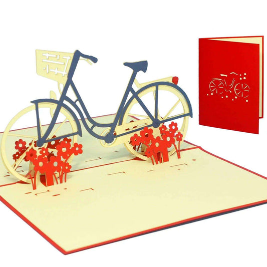 3D Pop-Up Karte Fahrrad - kreative Grußkarte für Radfahrer, N156 - LINPopUp
