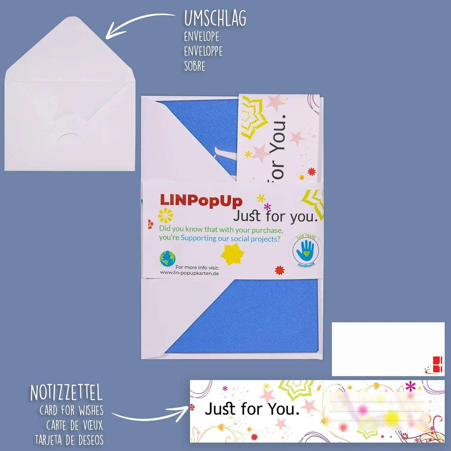 3D Pop-Up Karte Flugzeug & Luftballons, N163 - LINPopUp