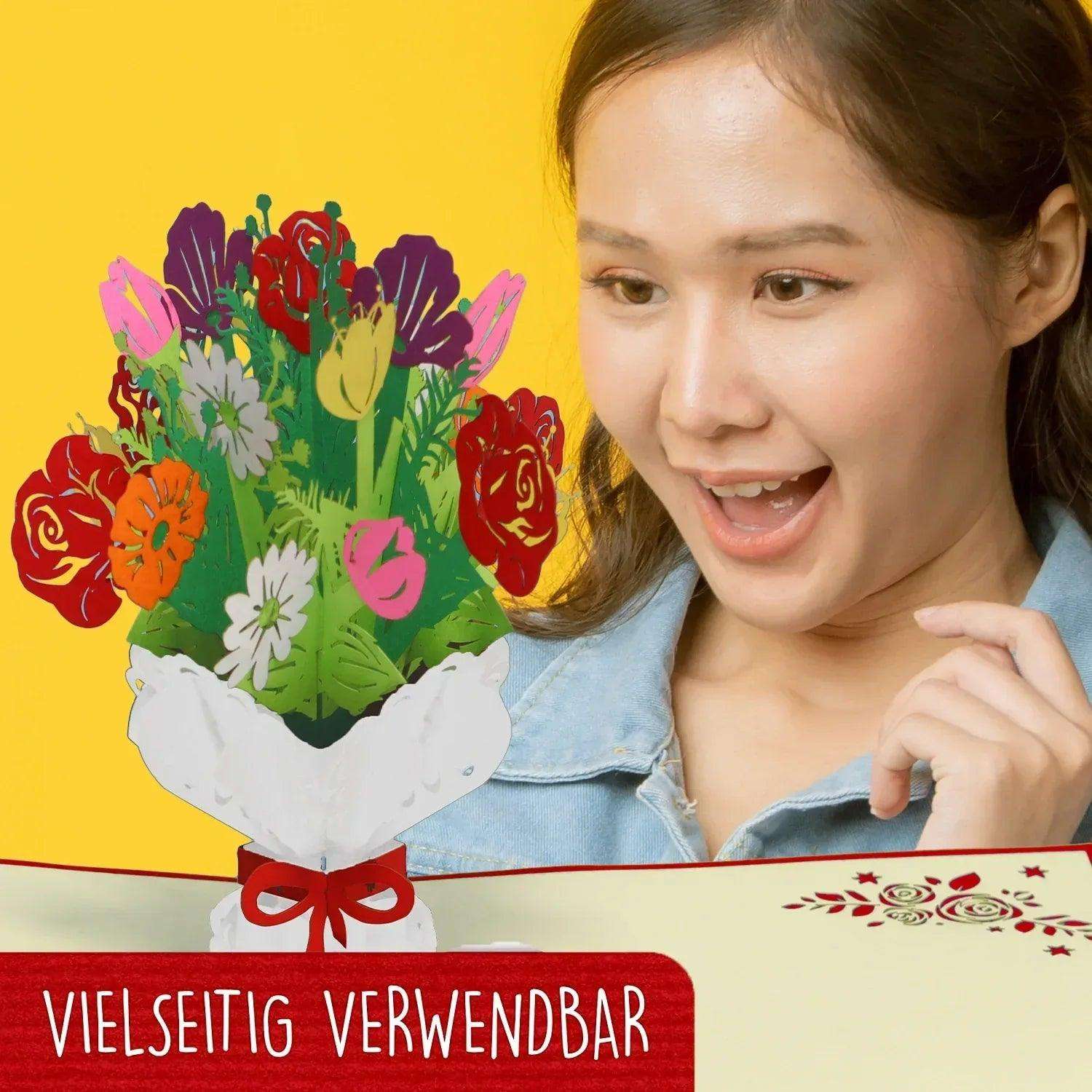 3D Pop-Up Karte Blumenstrauß, Blumenkarte, N508 LINPopUp N508