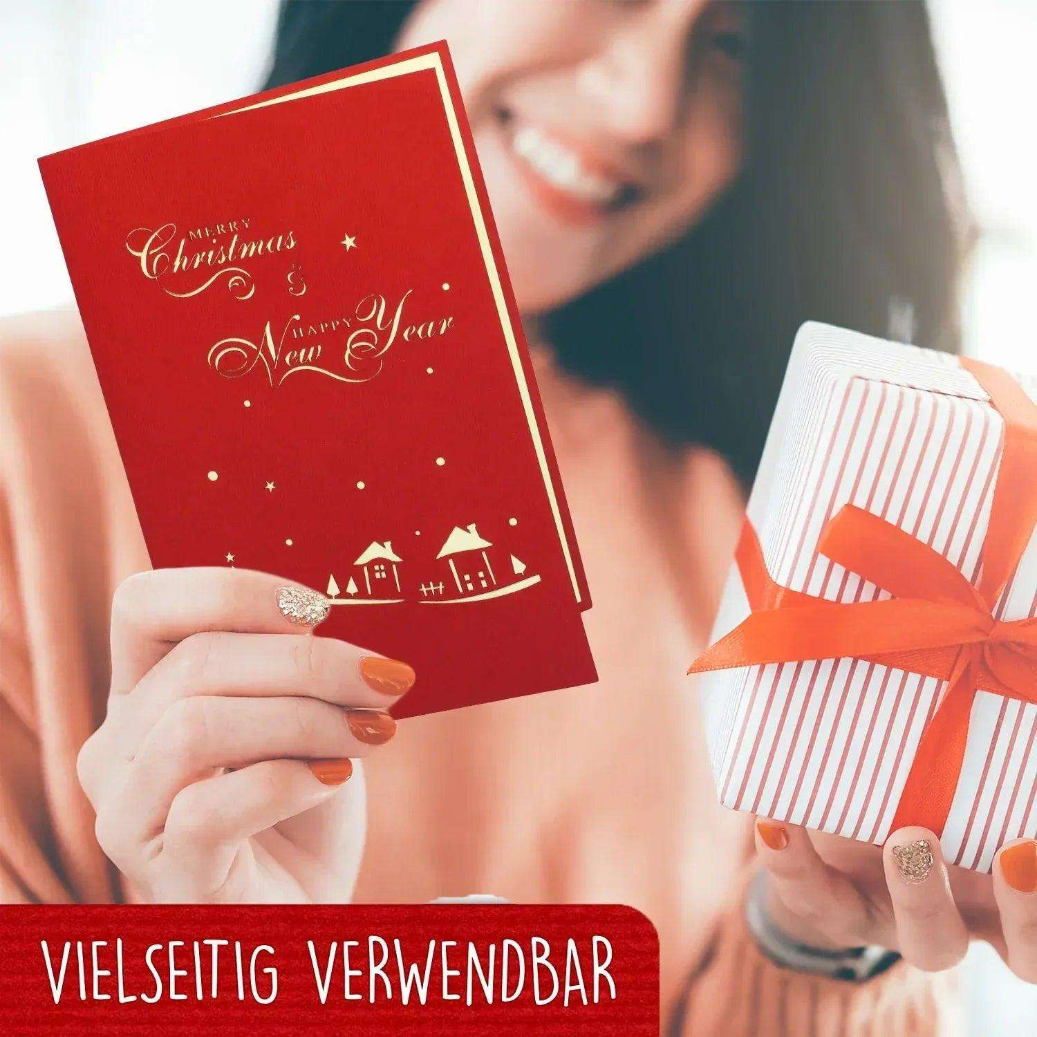 Pop Up Weihnachtskarte 3D - Weihnachtshaus, N414 - LINPopUp