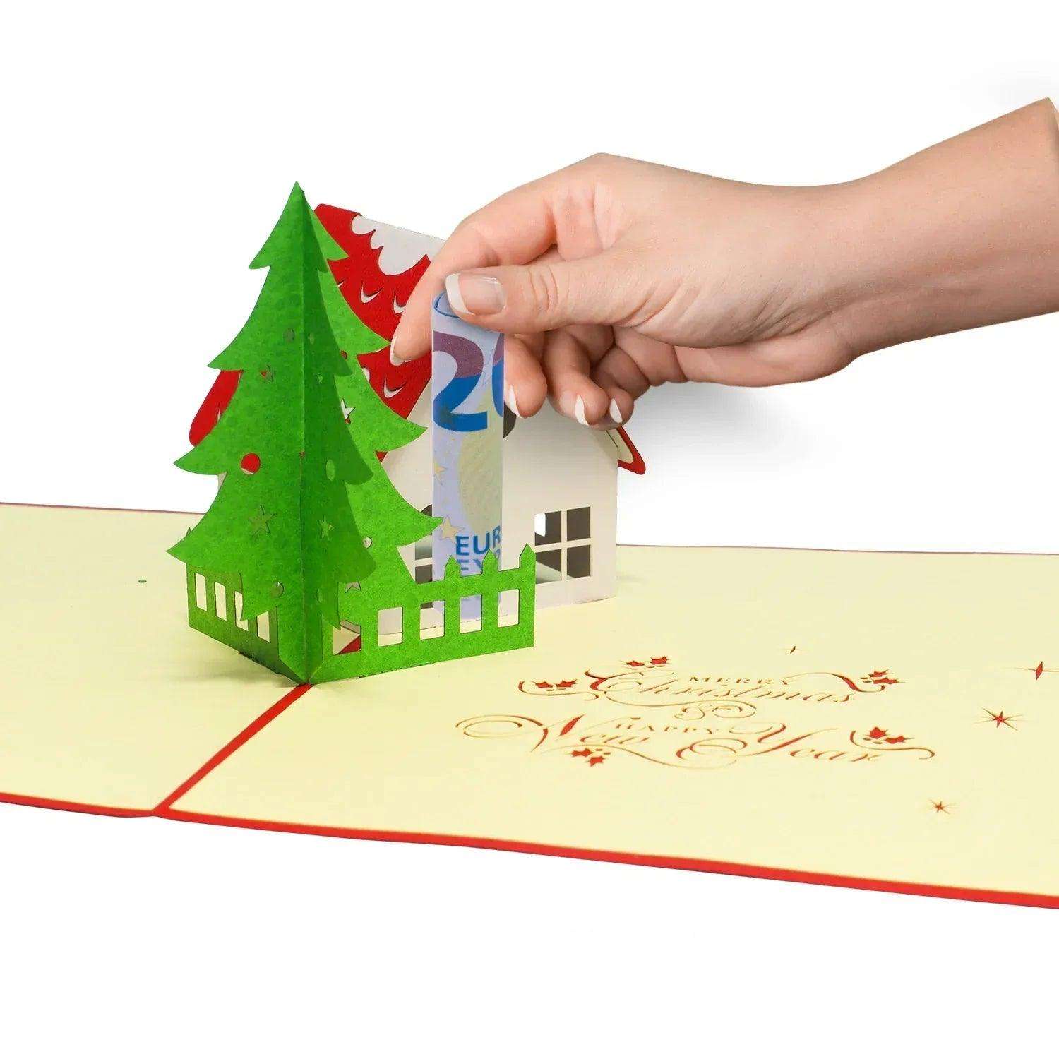 Pop Up Weihnachtskarte 3D - Weihnachtshaus, N414 - LINPopUp