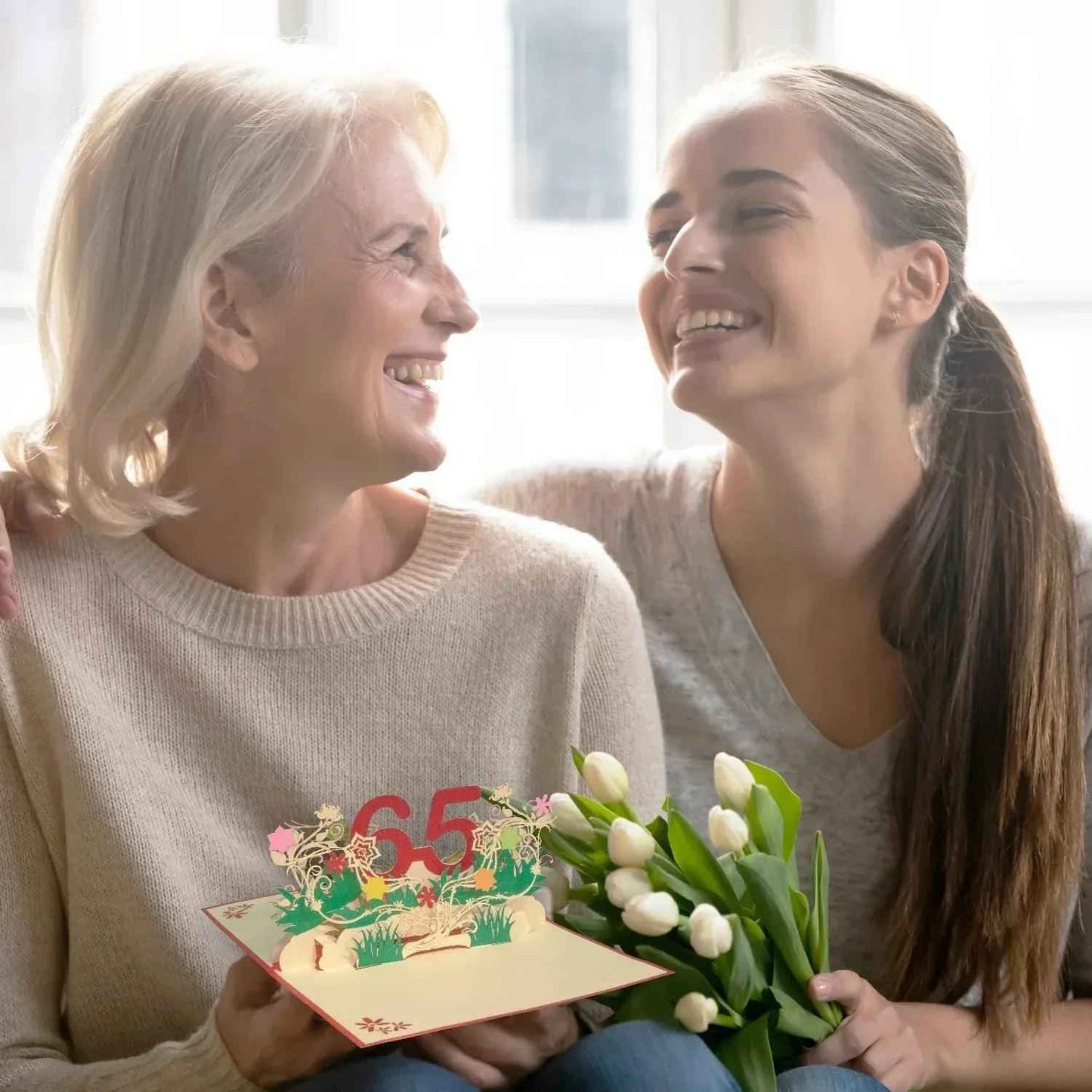 Pop-Up-Karte zum Geburtstag – Zahl 65, Geburtstagseinladung & Jubiläum, N324