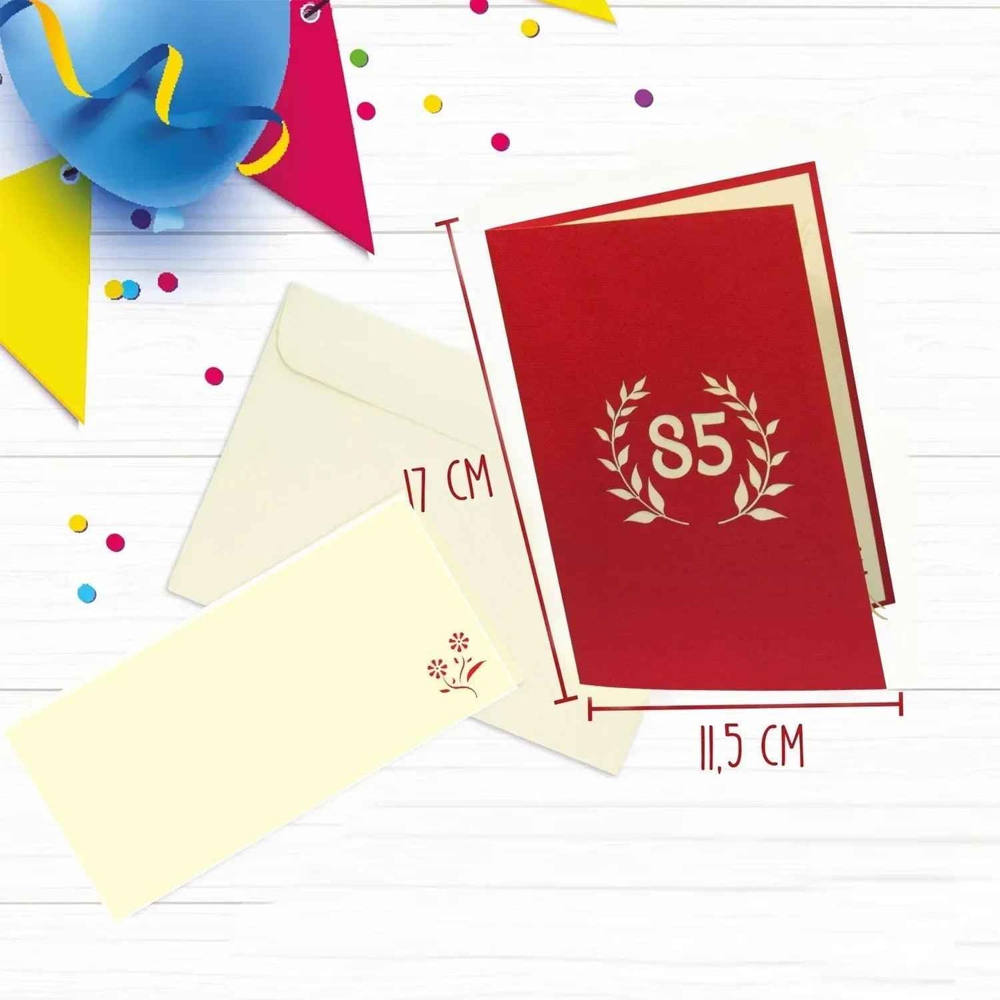 Pop-Up-Karte zum Geburtstag – Zahl 85, Geburtstagseinladung & Jubiläum, N327