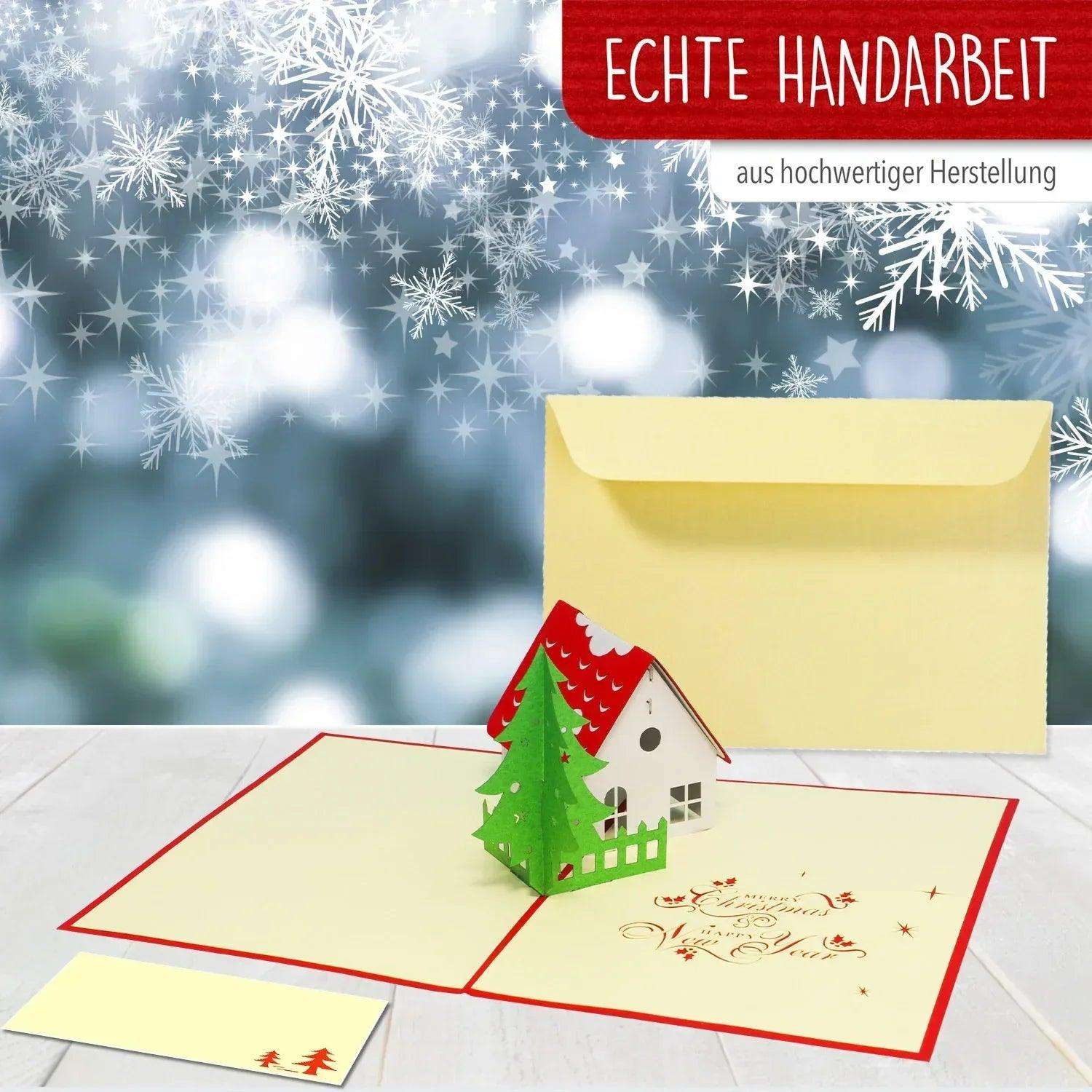Pop Up Weihnachtskarte 3D - Weihnachtshaus, N414 - LINPopUp
