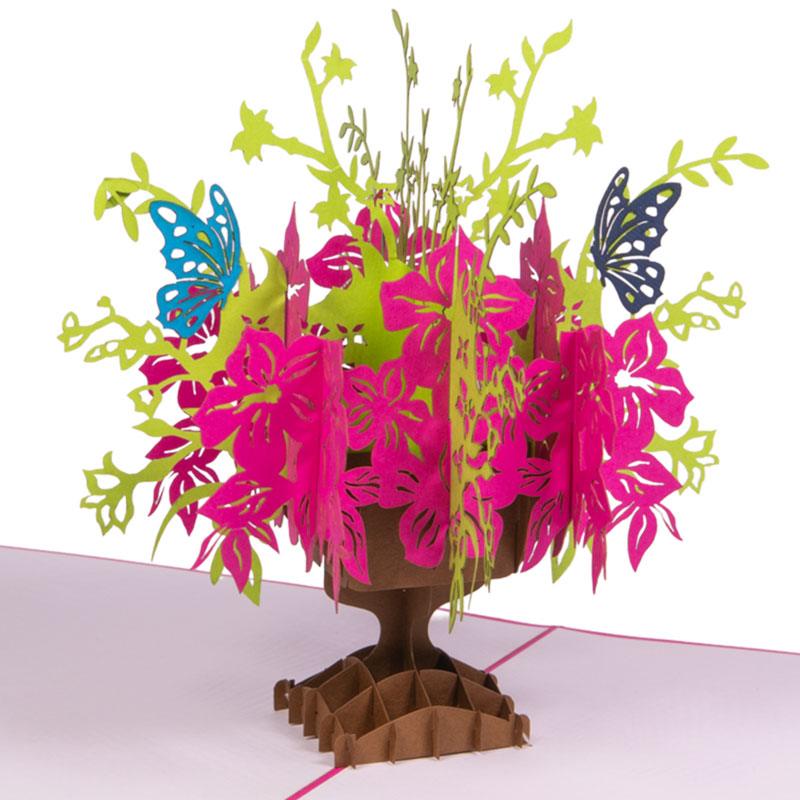 3D Pop-Up Karte Blumenkarte, Kirschblüte, N379 LINPopUp N379