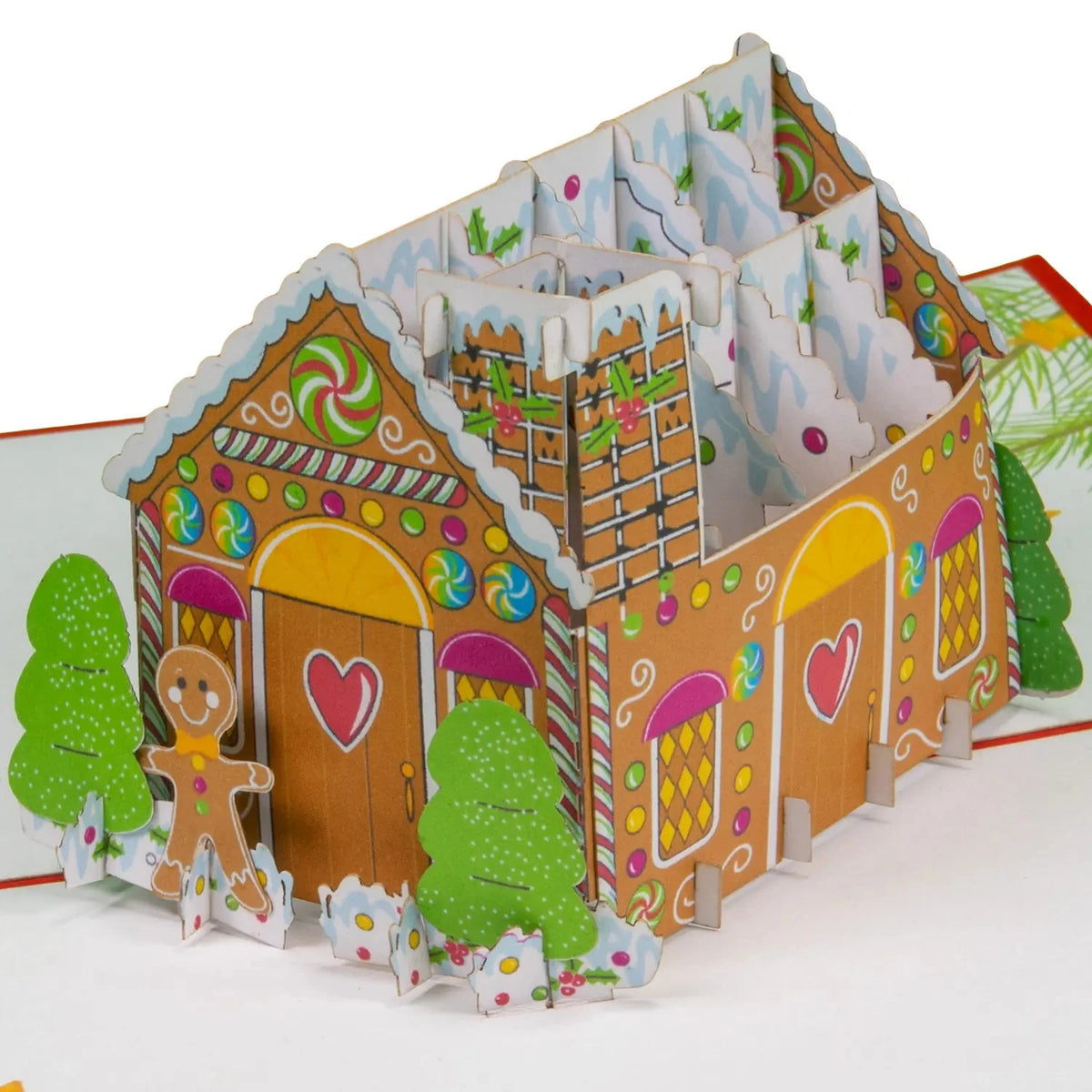 Pop Up Weihnachtskarte 3D - Lebkuchenhaus, Weihnachtshaus, N460 LINPopUp N460