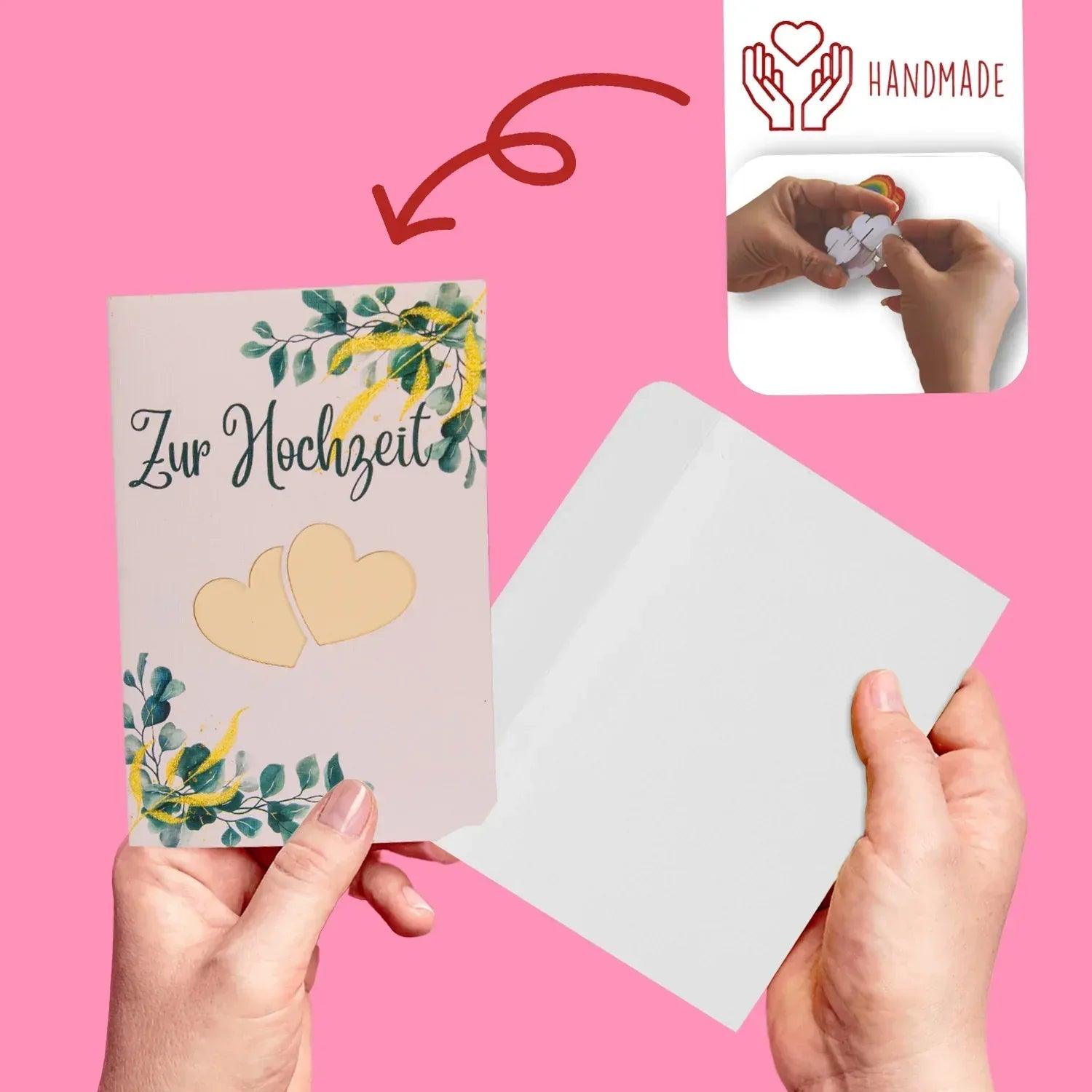 Pop - Up Hochzeitskarte mit Geldfach - Hochzeit, N94 - LINPopUp