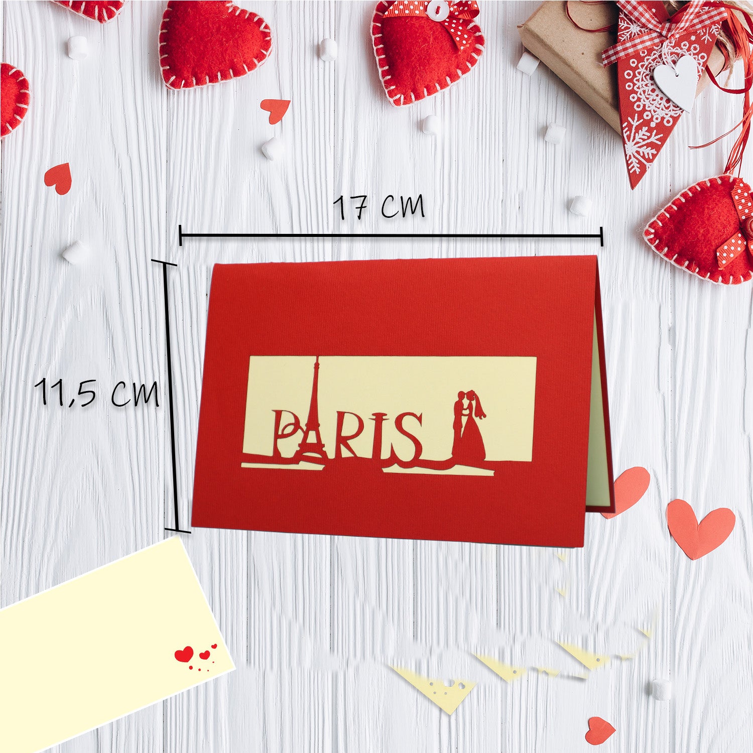 Hochzeitskarte Pop Up 3D - Glückwunschkarte zur Hochzeit, Brautpaar, Paris, N80