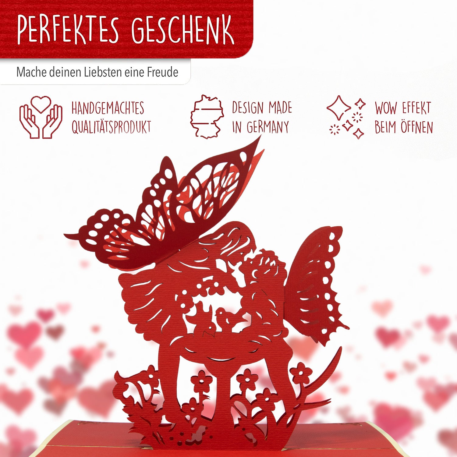 Hochzeitskarte Pop Up 3D - Glückwunschkarte zur Hochzeit, Küssende Elfen, N69