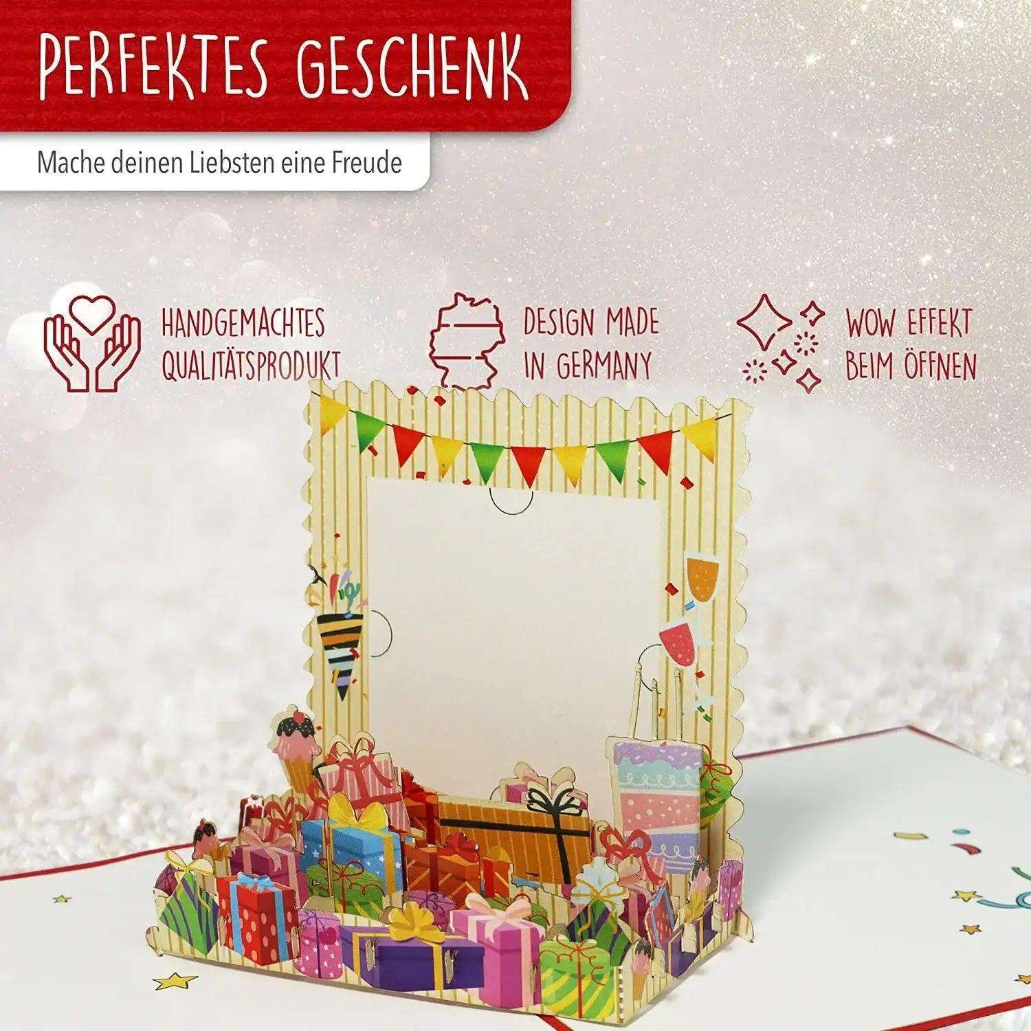 3D Pop-Up Karte Individueller Gutschein Rot, N502 - LINPopUp