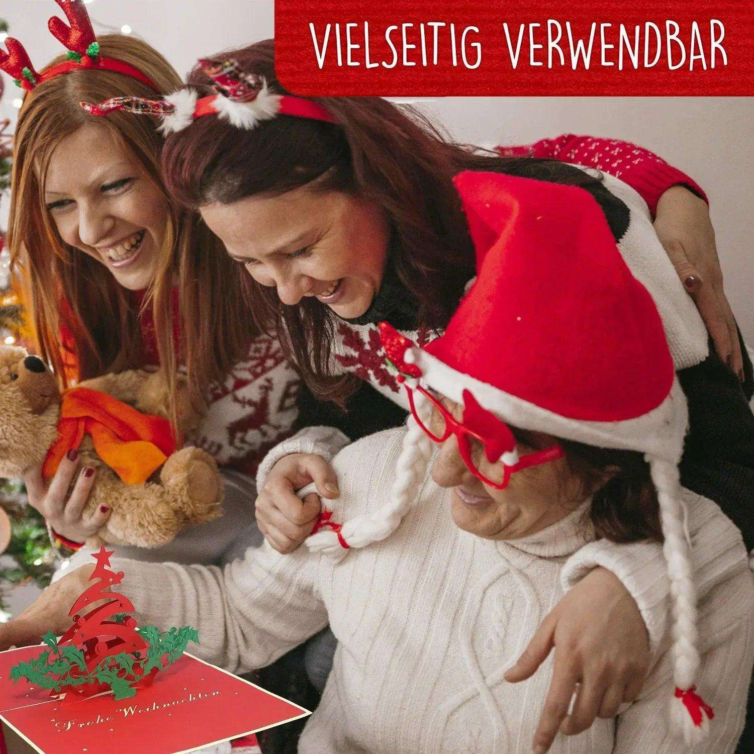 Pop Up Weihnachtskarte 3D - Weihnachtsbaum & Misteln, N401 - LINPopUp