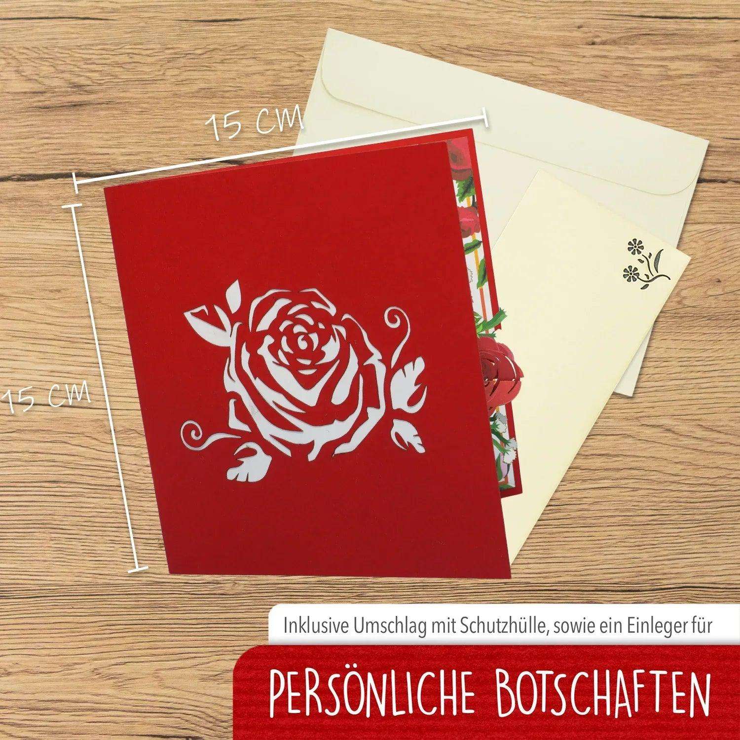3D Pop-Up Karte Blumenkarte, Rosen, N506 - LINPopUp