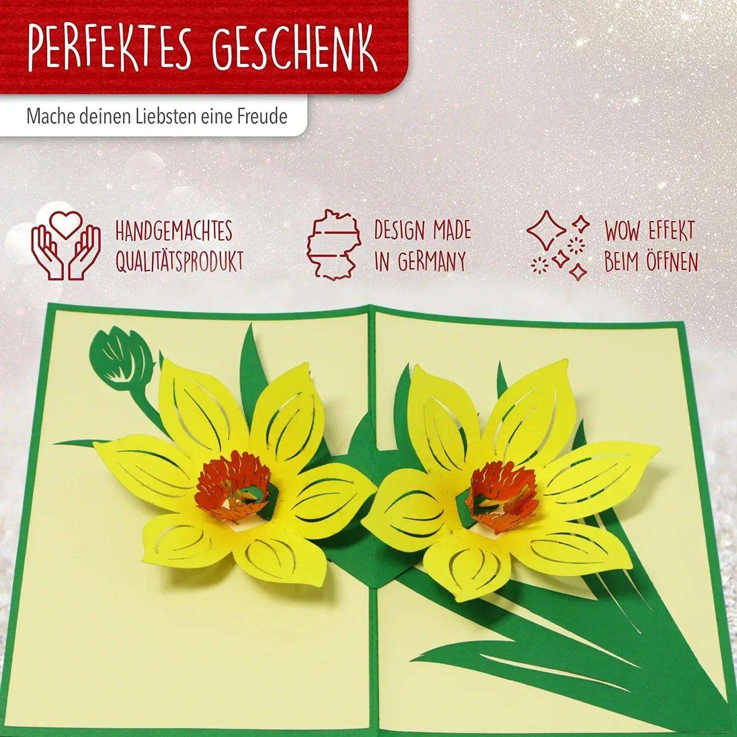 3D Pop-Up Karte Blumenkarte, Blüten - Blumen Gelb, N700 LINPopUp N700