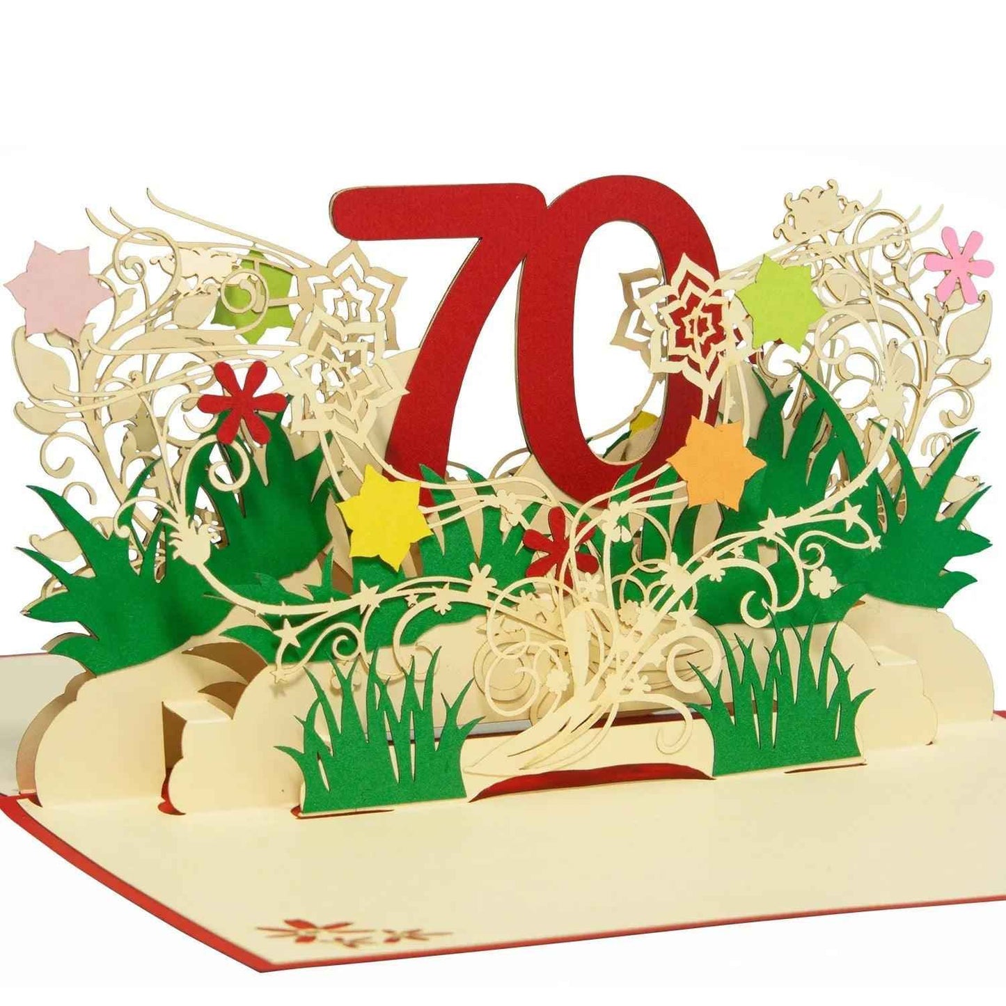 Pop-Up-Karte zum Geburtstag – Zahl 70, Geburtstagseinladung & Jubiläum, N65