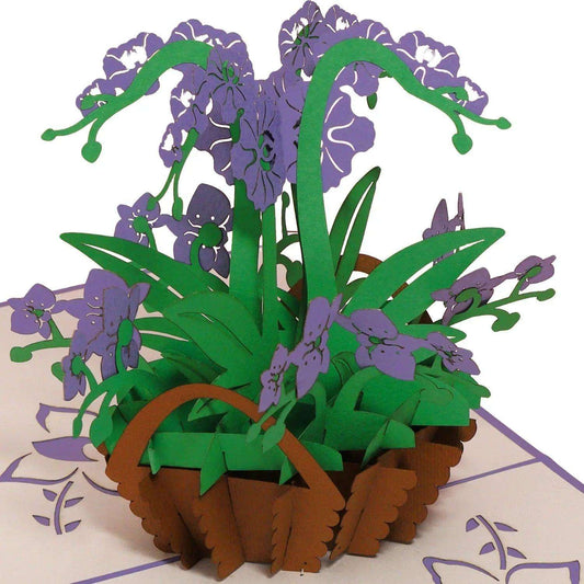 Pop Up Karte 3D Orchidee Lila – Grußkarte Muttertag & Geburtstag - LINPopUp