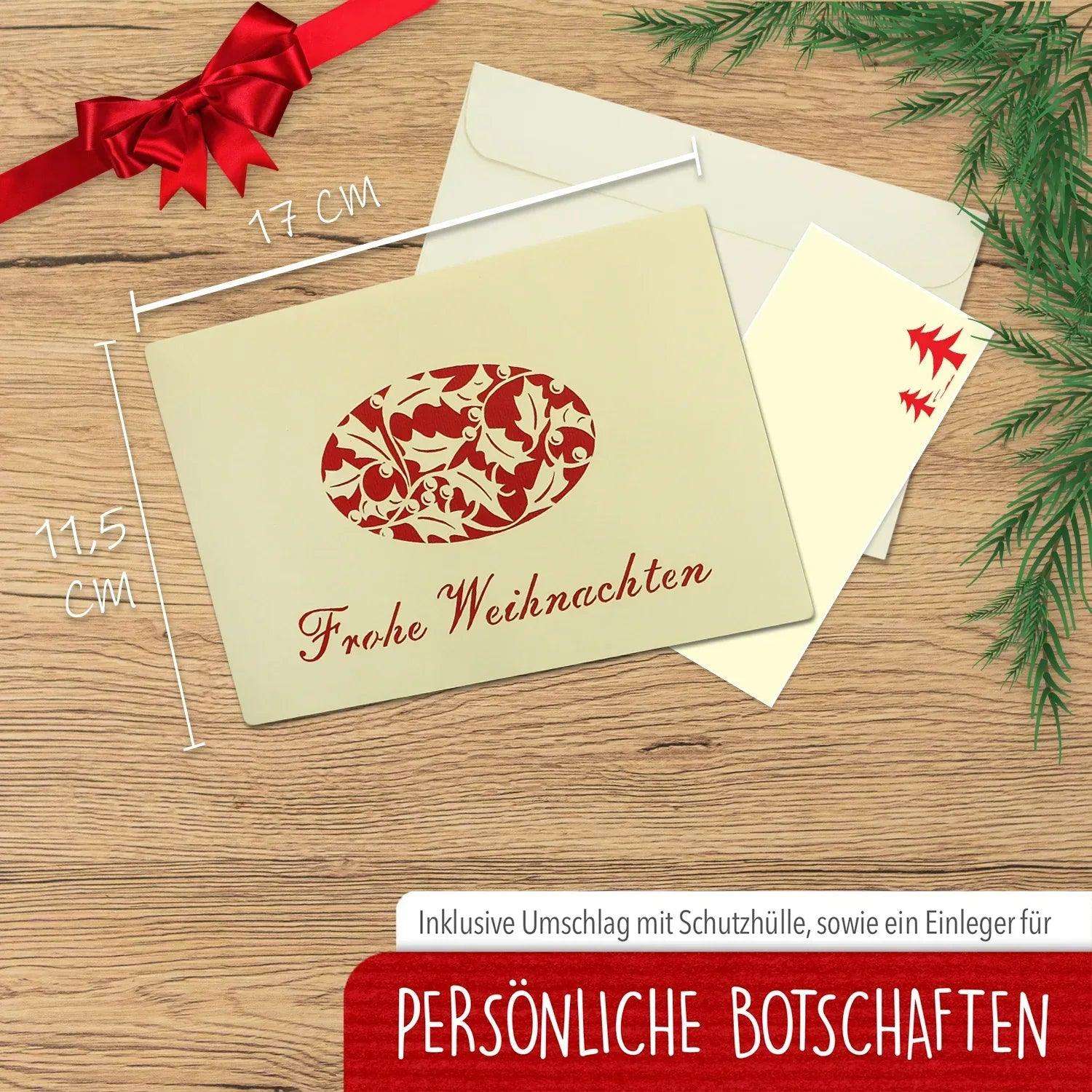 Pop Up Weihnachtskarte 3D - Weihnachtsbaum & Misteln, N401 - LINPopUp