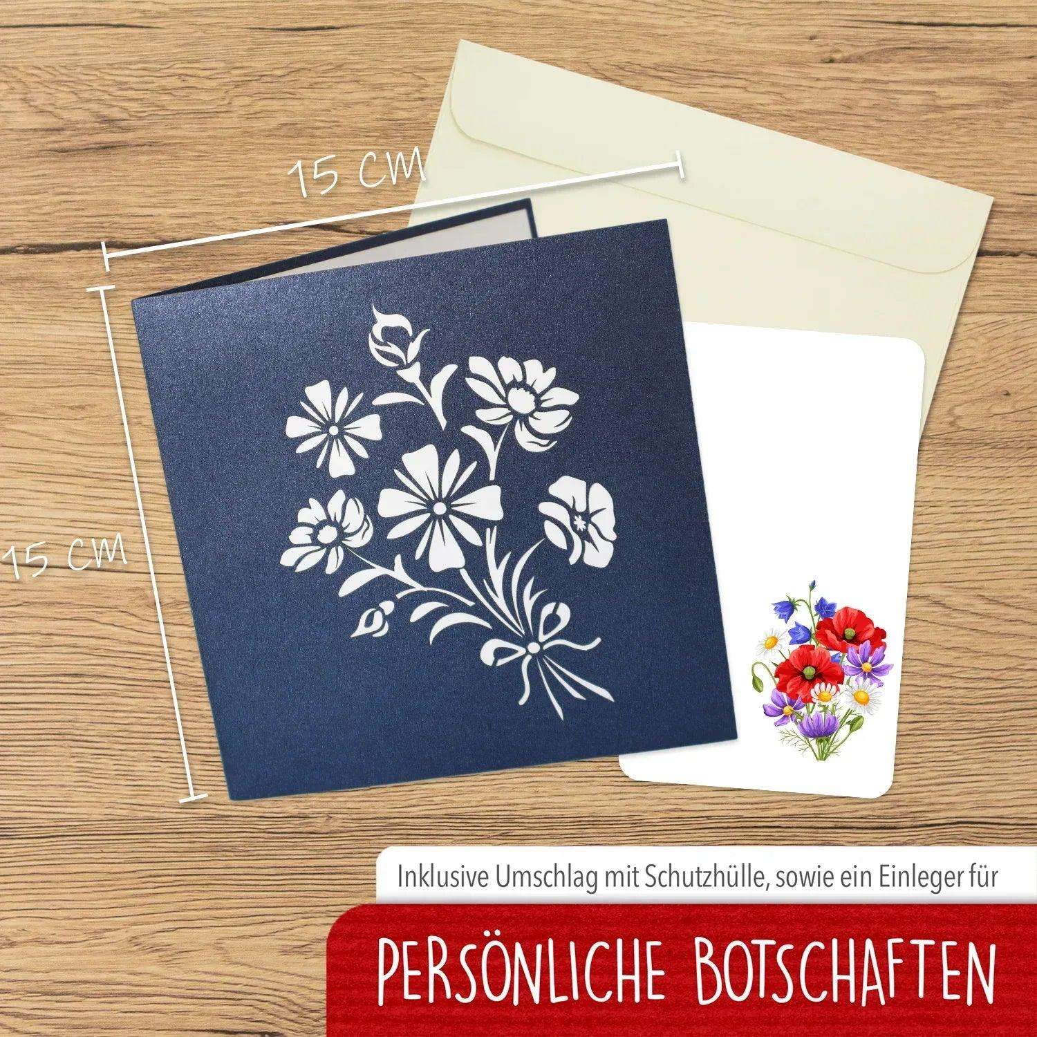 3D Pop-Up Karte Blumenkarte, Blumenstrauß, N505 LINPopUp N505