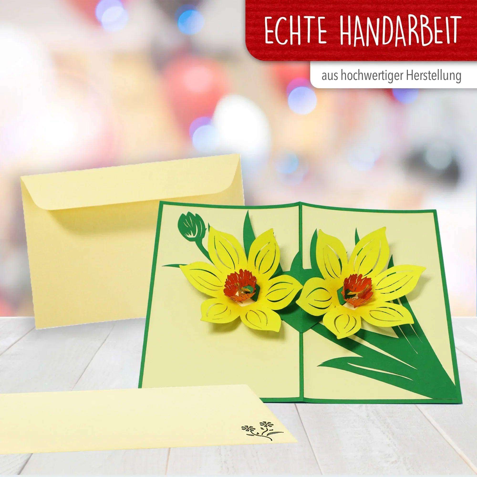 3D Pop-Up Karte Blumenkarte, Blüten - Blumen Gelb, N700 LINPopUp N700