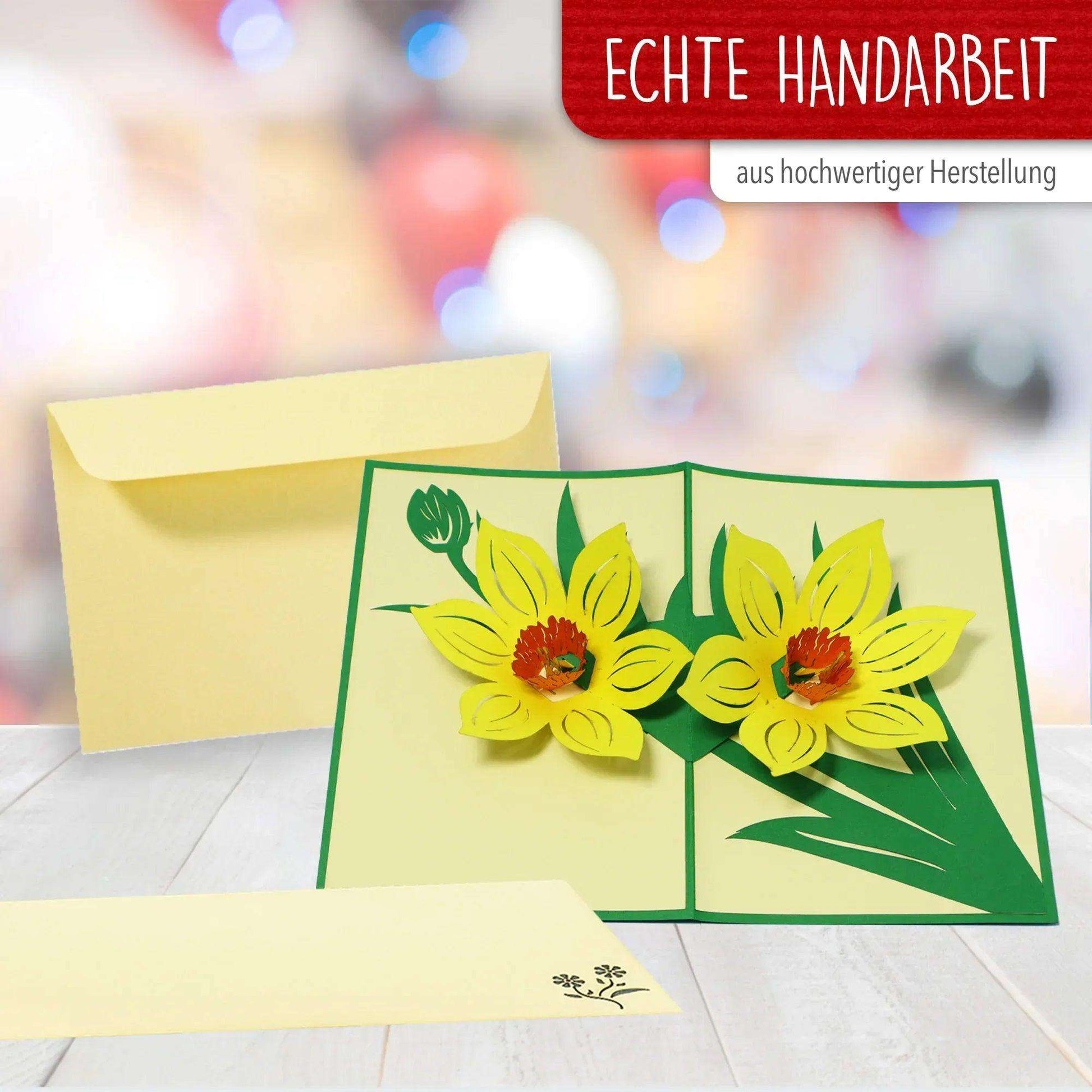 3D Pop-Up Karte Blumenkarte, Blüten - Blumen Gelb, N700 - LINPopUp