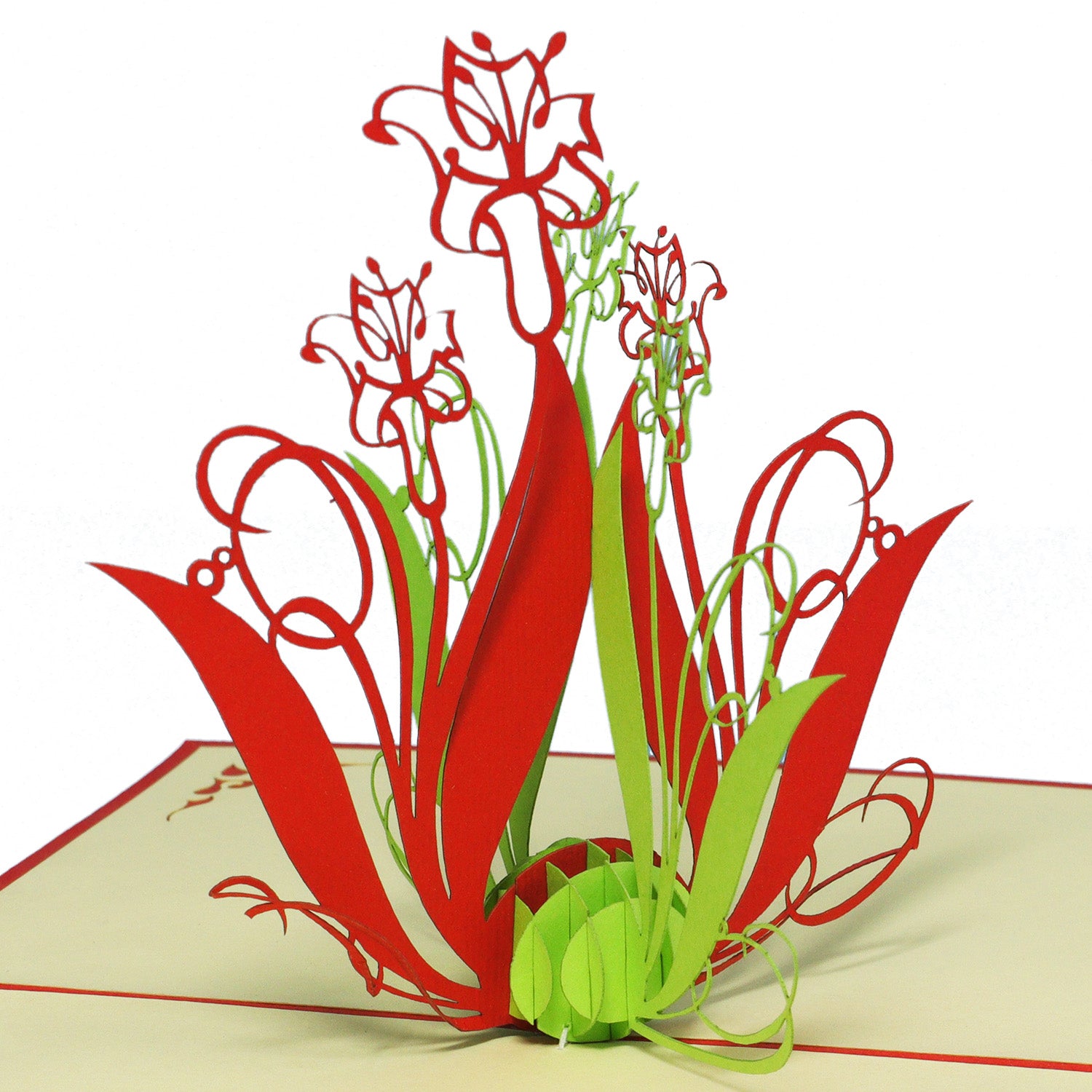 3D Pop-Up Karte Blumenkarte, Lilien, Blumenstrauß, N40