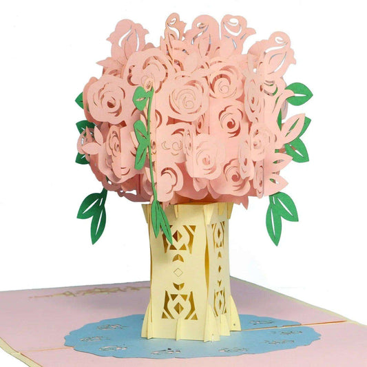 3D Pop-Up Karte Blumenkarte, Blumenstrauß, Rosenstrauß, N385 LINPopUp N385