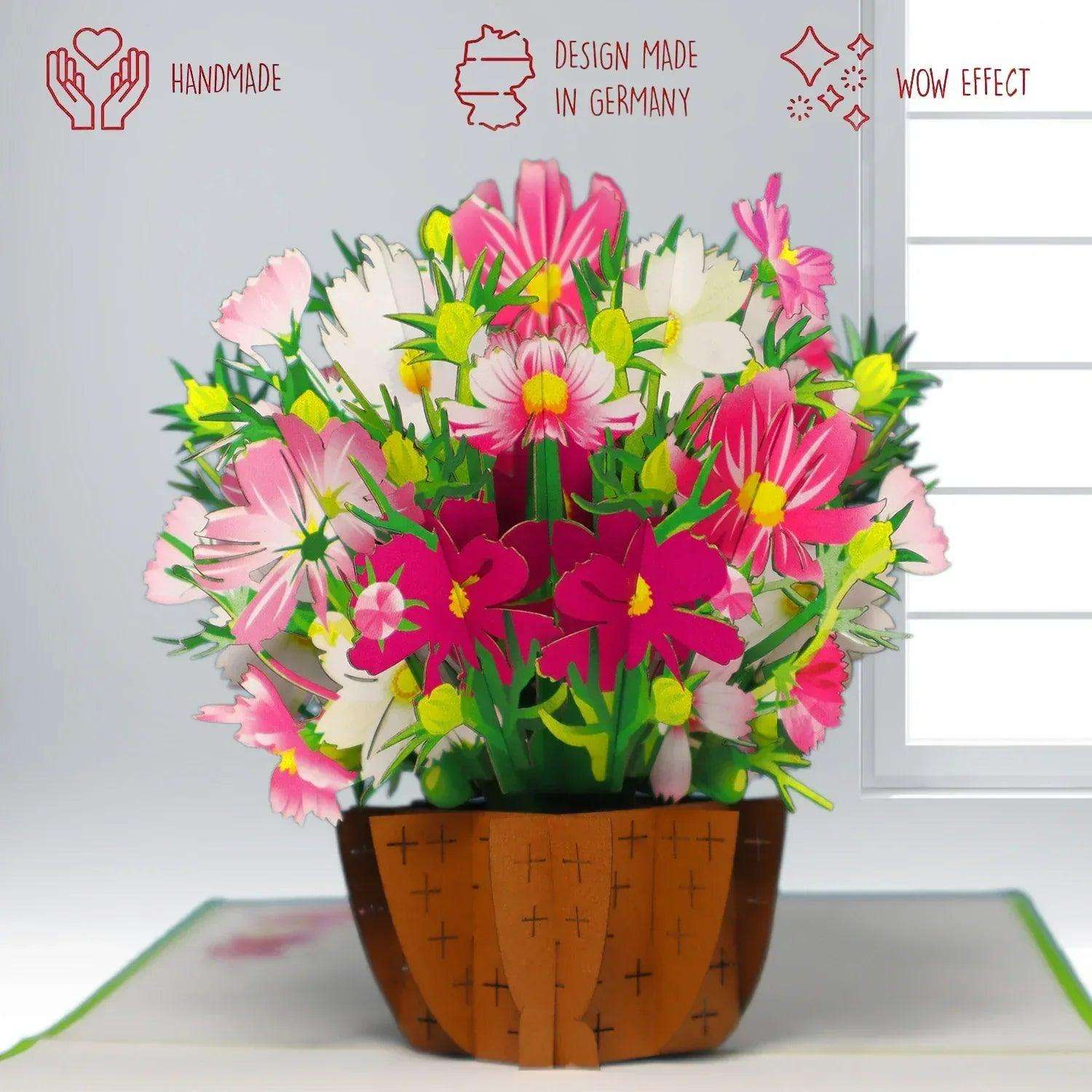3D Pop-Up Karte Blumenkarte, Blumenstrauß, N503 - LINPopUp