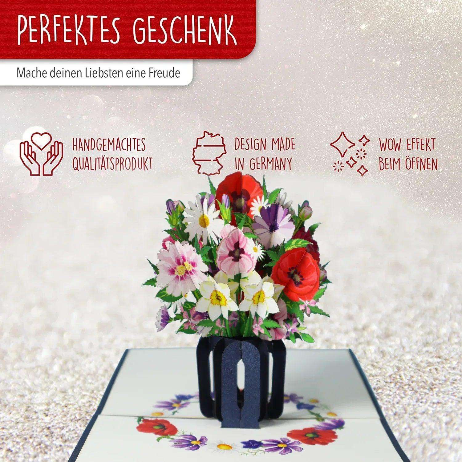 3D Pop-Up Karte Blumenkarte, Blumenstrauß, N505 LINPopUp N505