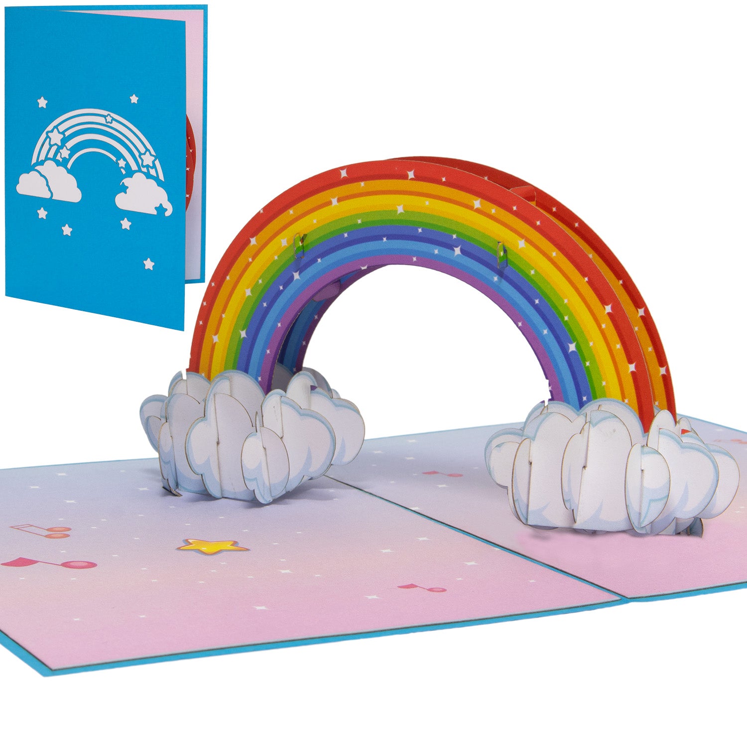 Pop-Up 3D Geburtstagskarte für Kinder - Kindergeburtstag Karte - Regenbogen, N28