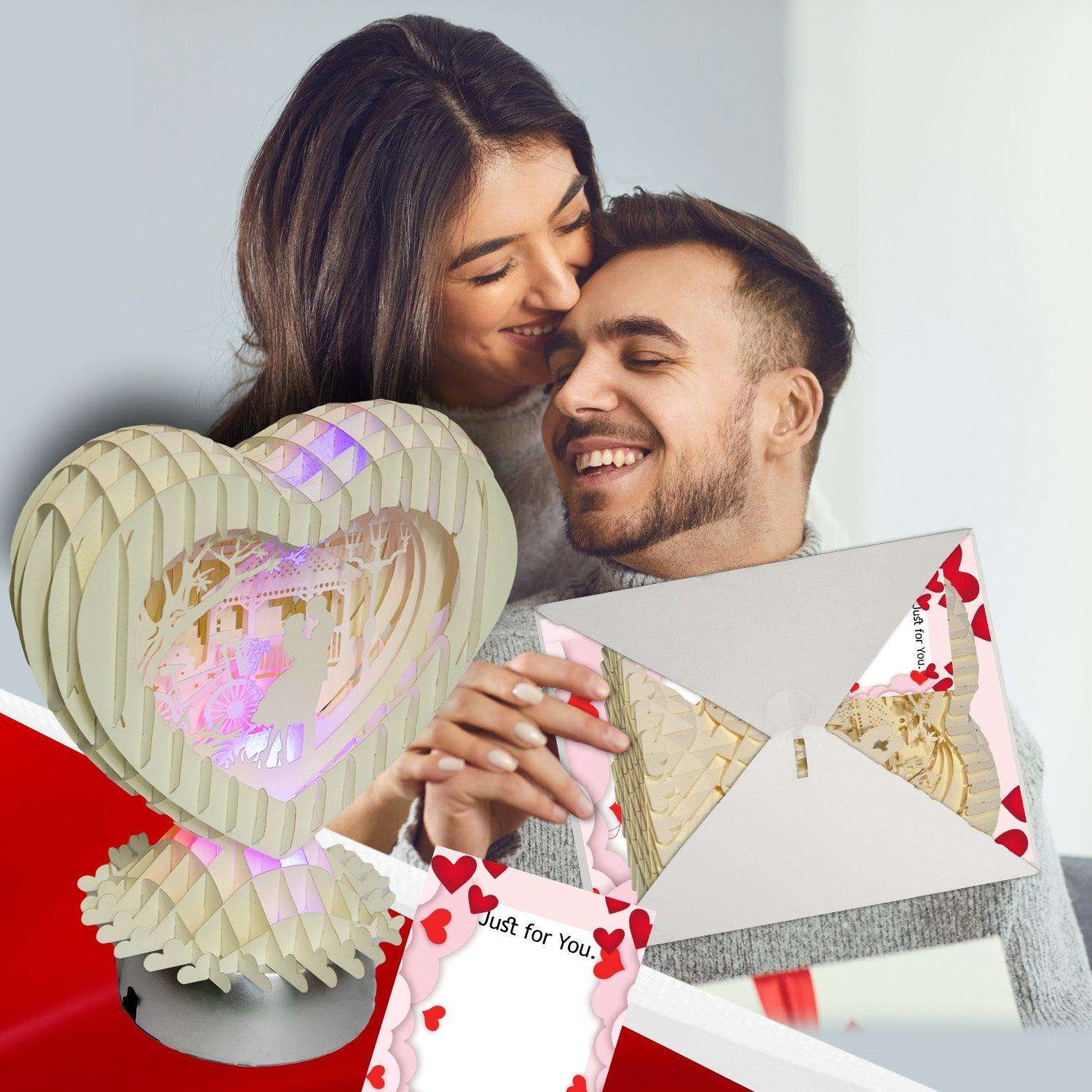 LINPopUp MagicPaper – 3D Pop-Up Herz mit LED - LINPopUp